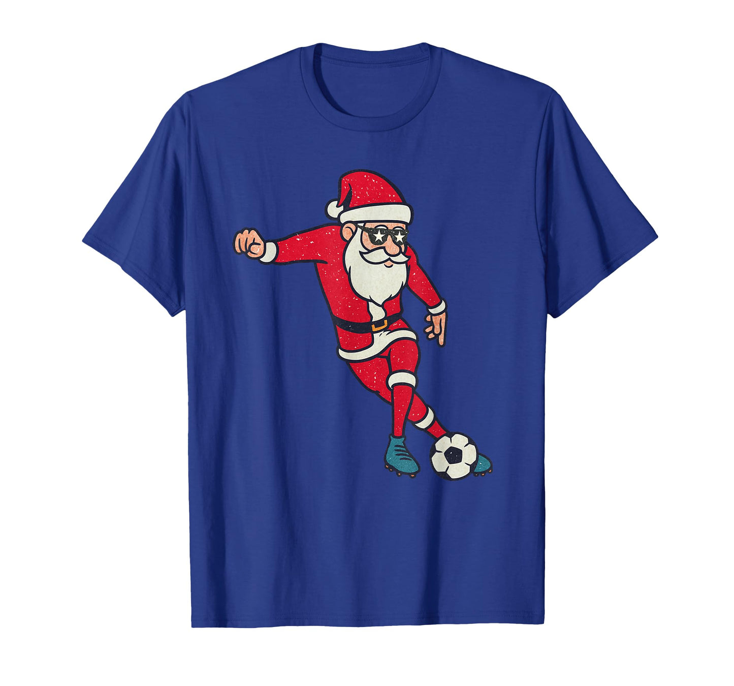 Santa Playing Soccer Christmas Vintage Funny Xmas Holiday T-Shirt