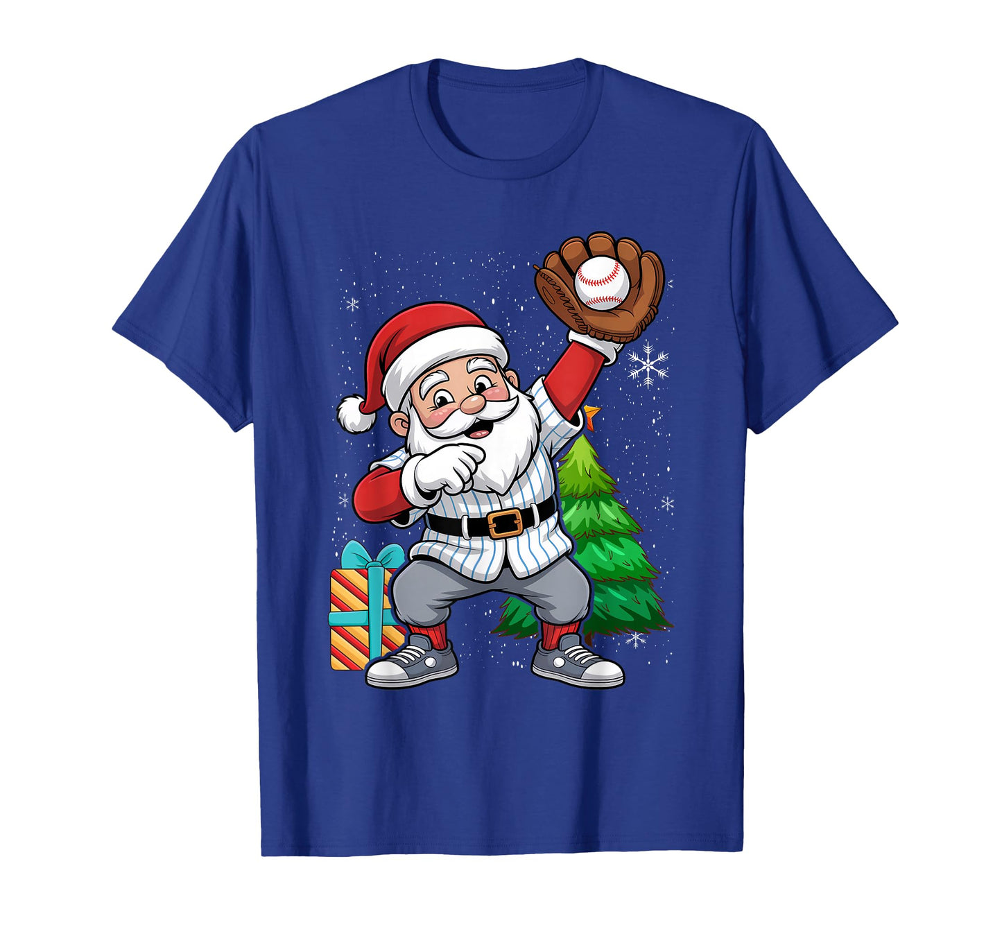Baseball Santa Christmas No Hitter Pitching Claus T-Shirt
