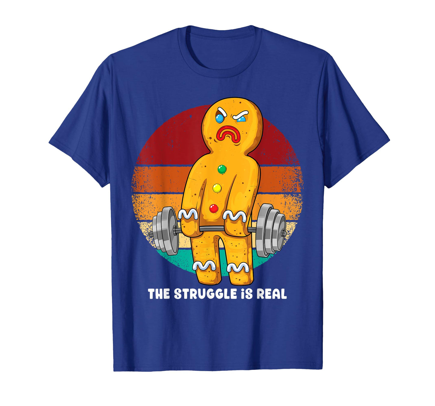 Gingerbread Man Weightlifting Christmas Fitness Gym Deadlift T-Shirt