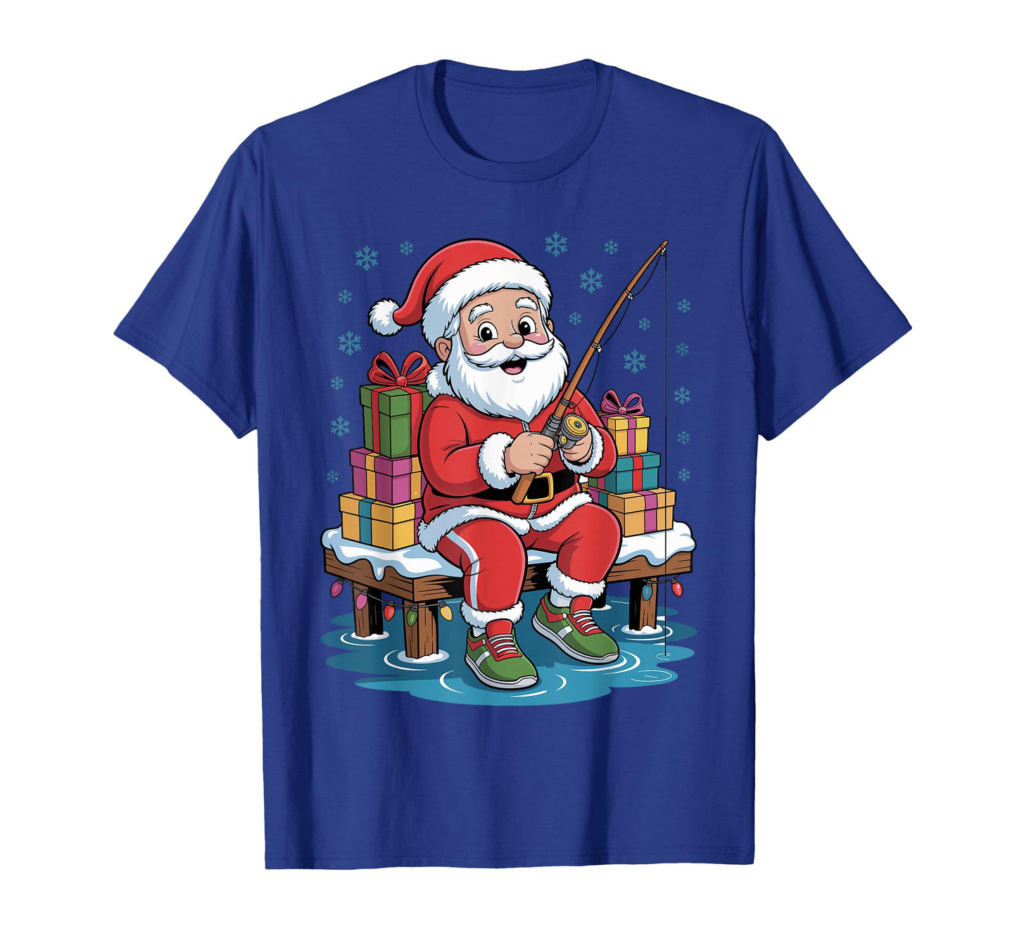 Funny Fisherman Santa Fishing Lovers Christmas Xmas Pajama T-Shirt