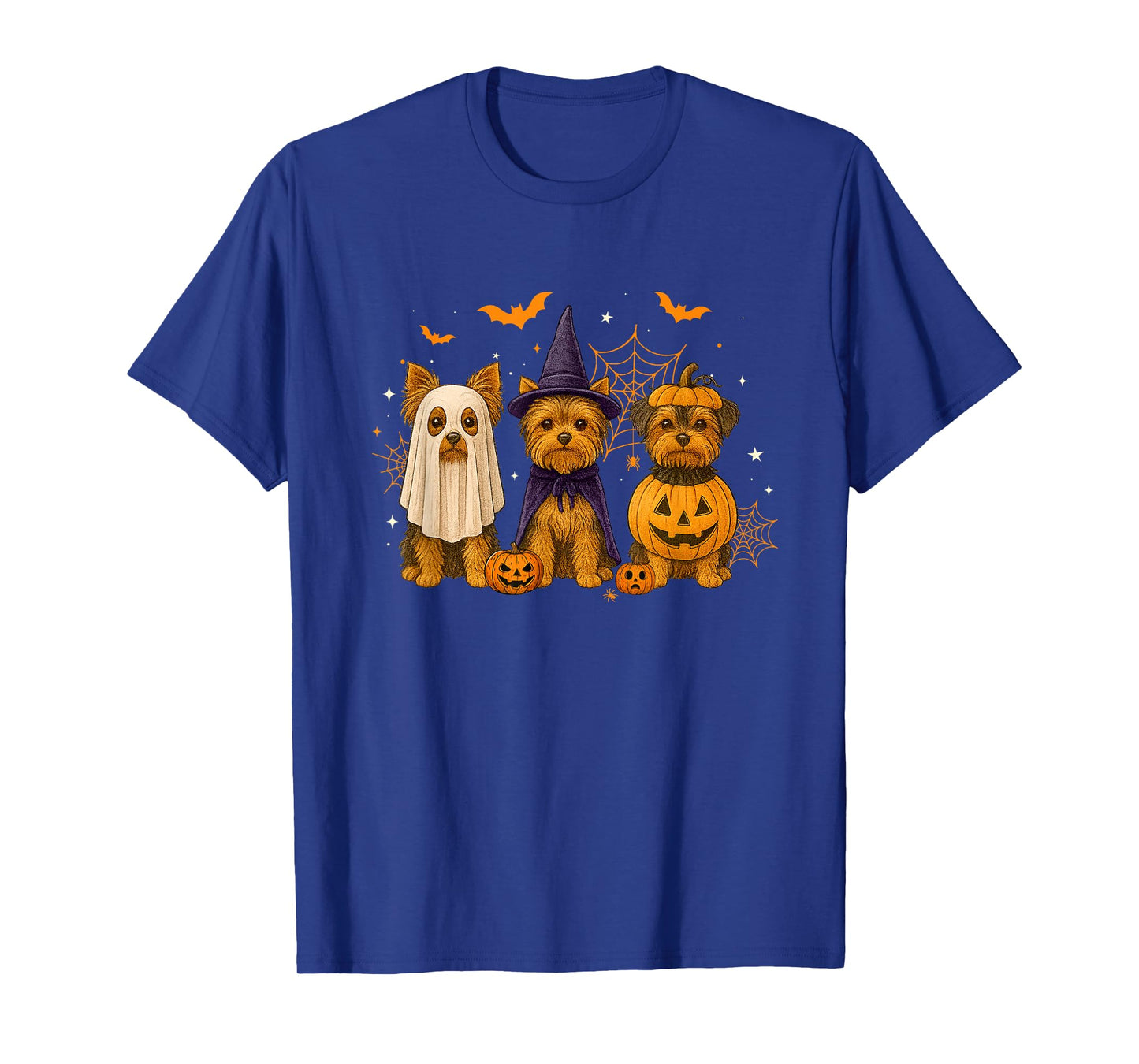 Funny Yorkshire Terrier Ghost Witch Pumpkin Halloween Spooky T-Shirt