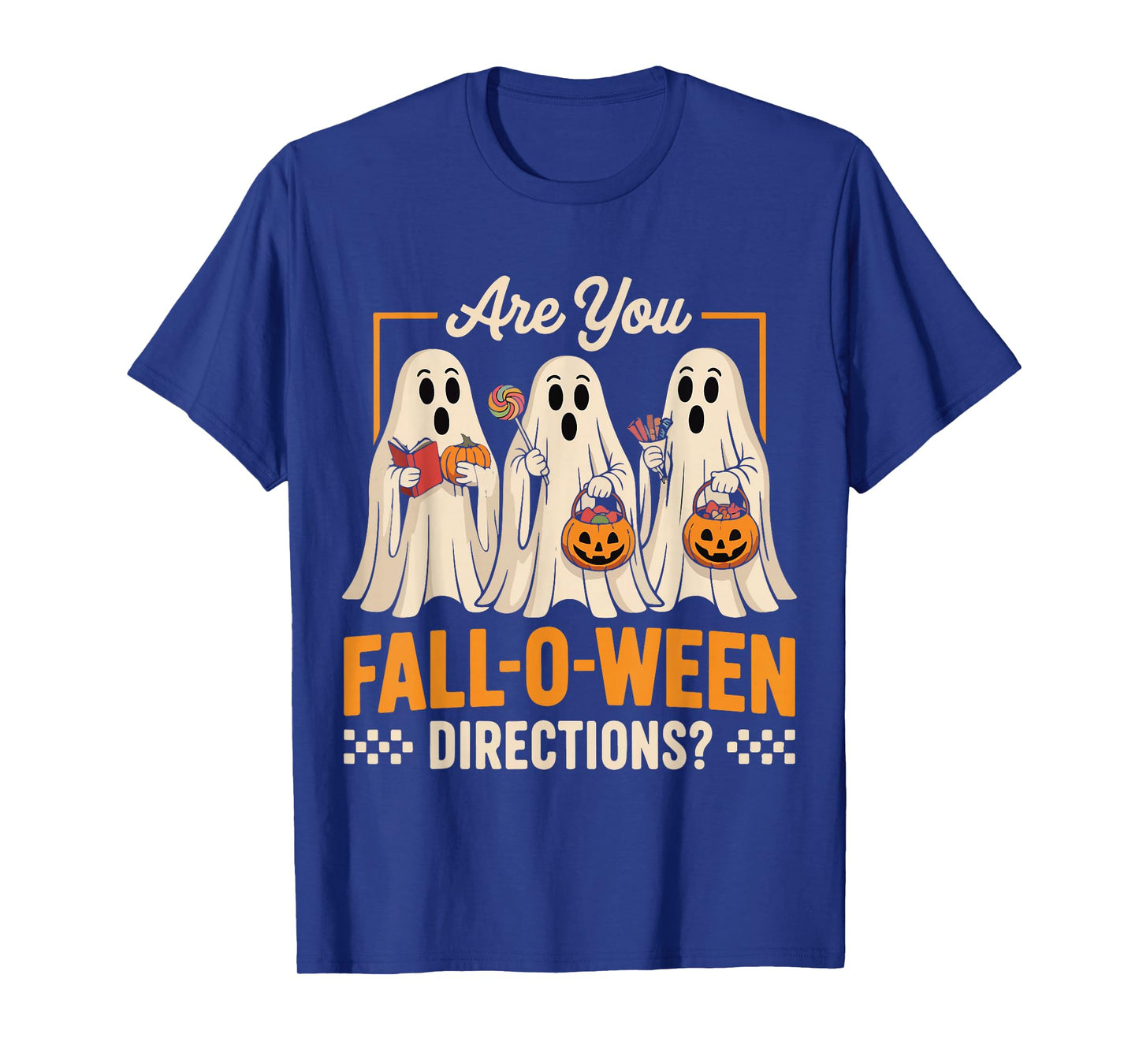 are You Fall O Ween Directions Halloween Teacher Ghost Retro T-Shirt