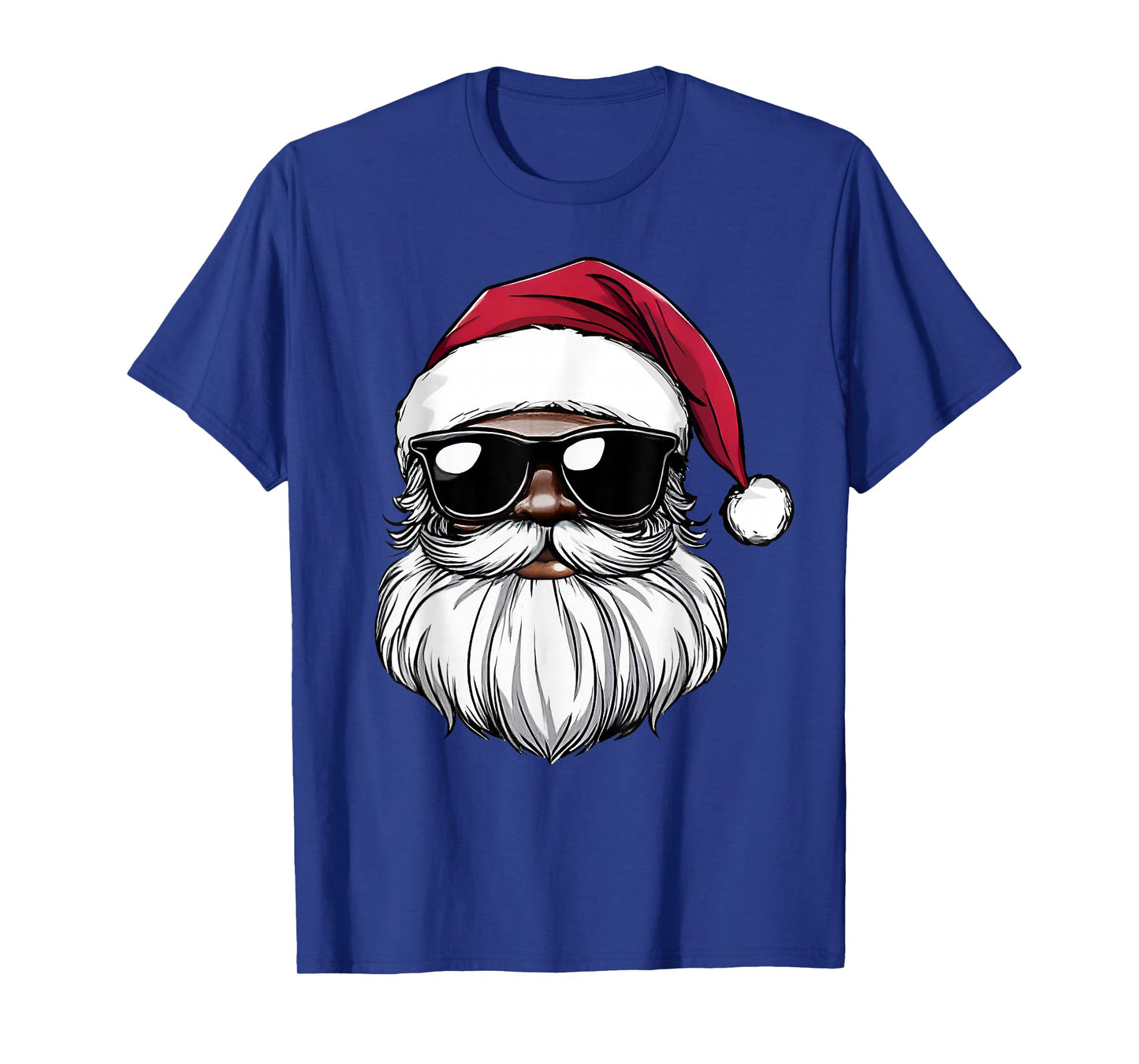 Santa Sunglasses Black Man Christmas Xmas Pajamas Holiday T-Shirt