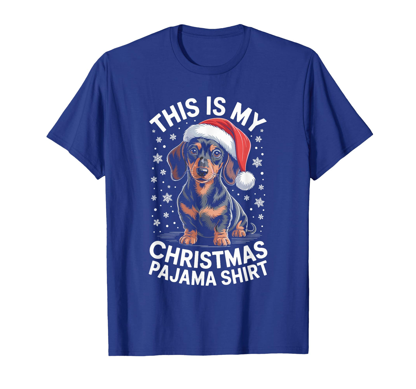 Funny Dachshund Santa Hat Christmas Dog Lover Xmas T-Shirt