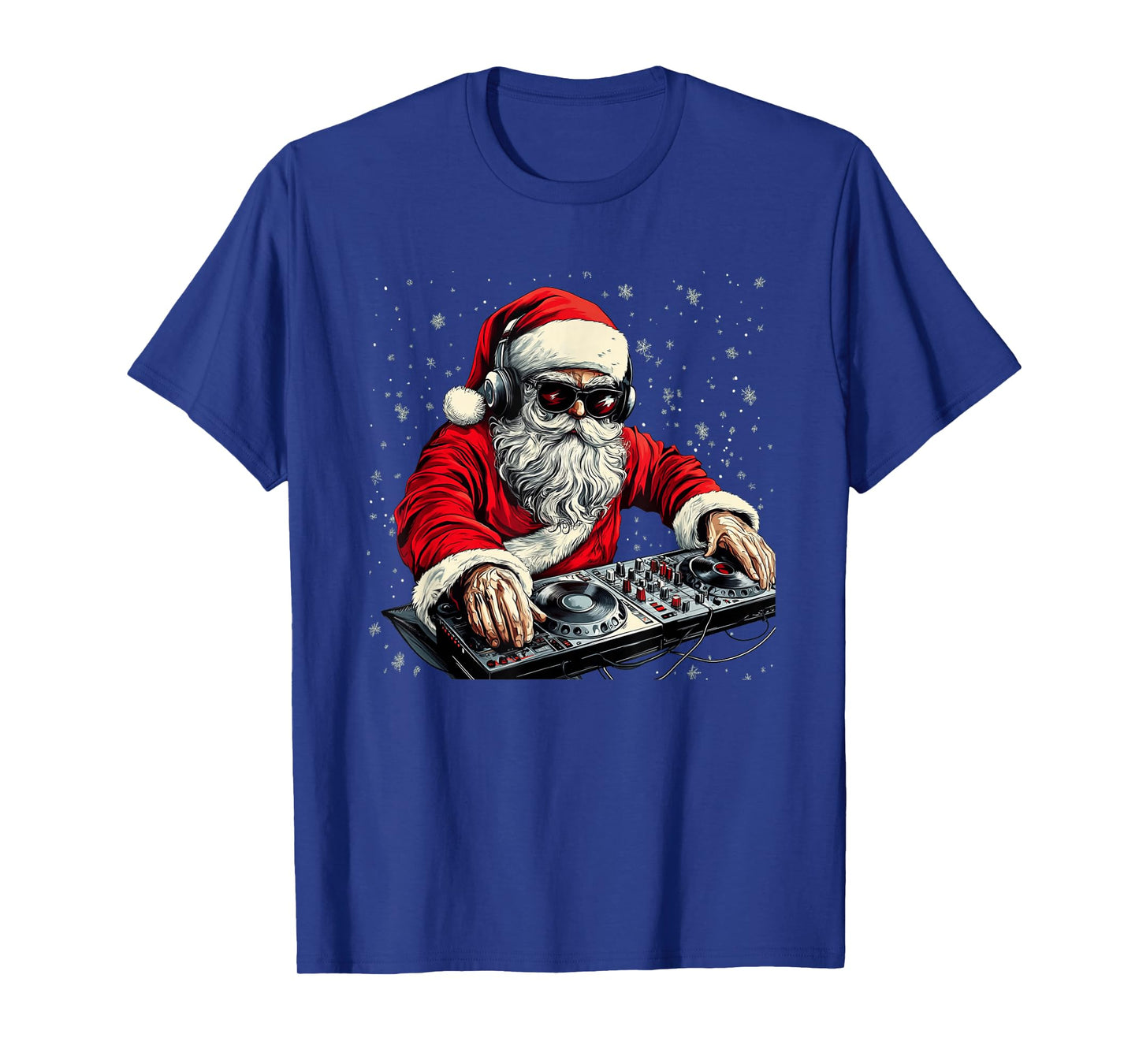 Funny Santa Claus Mixing Holiday Tunes for Christmas T-Shirt