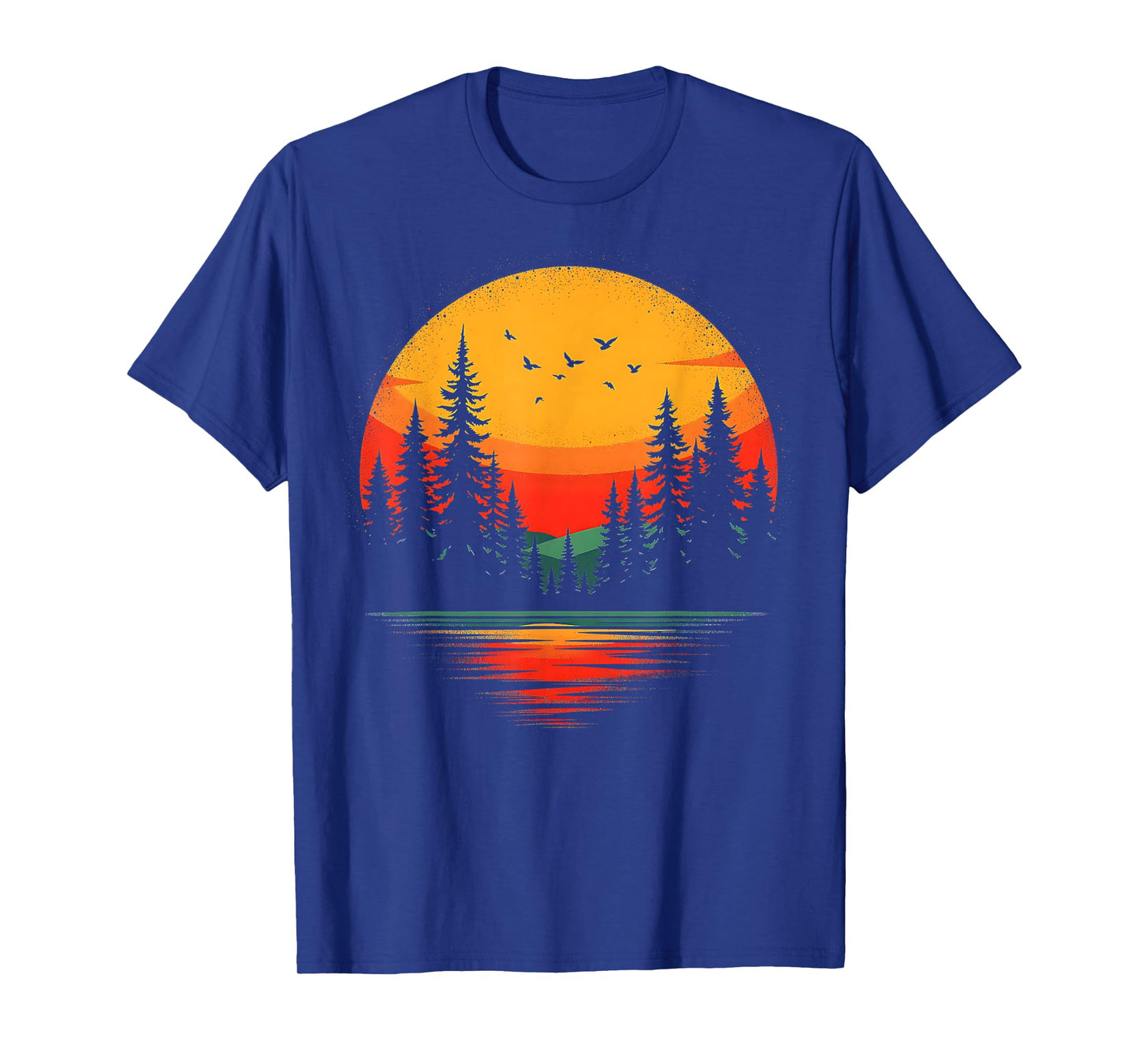 Trees Reflection Wildlife Nature Forest Outdoor Retro Sunset T-Shirt