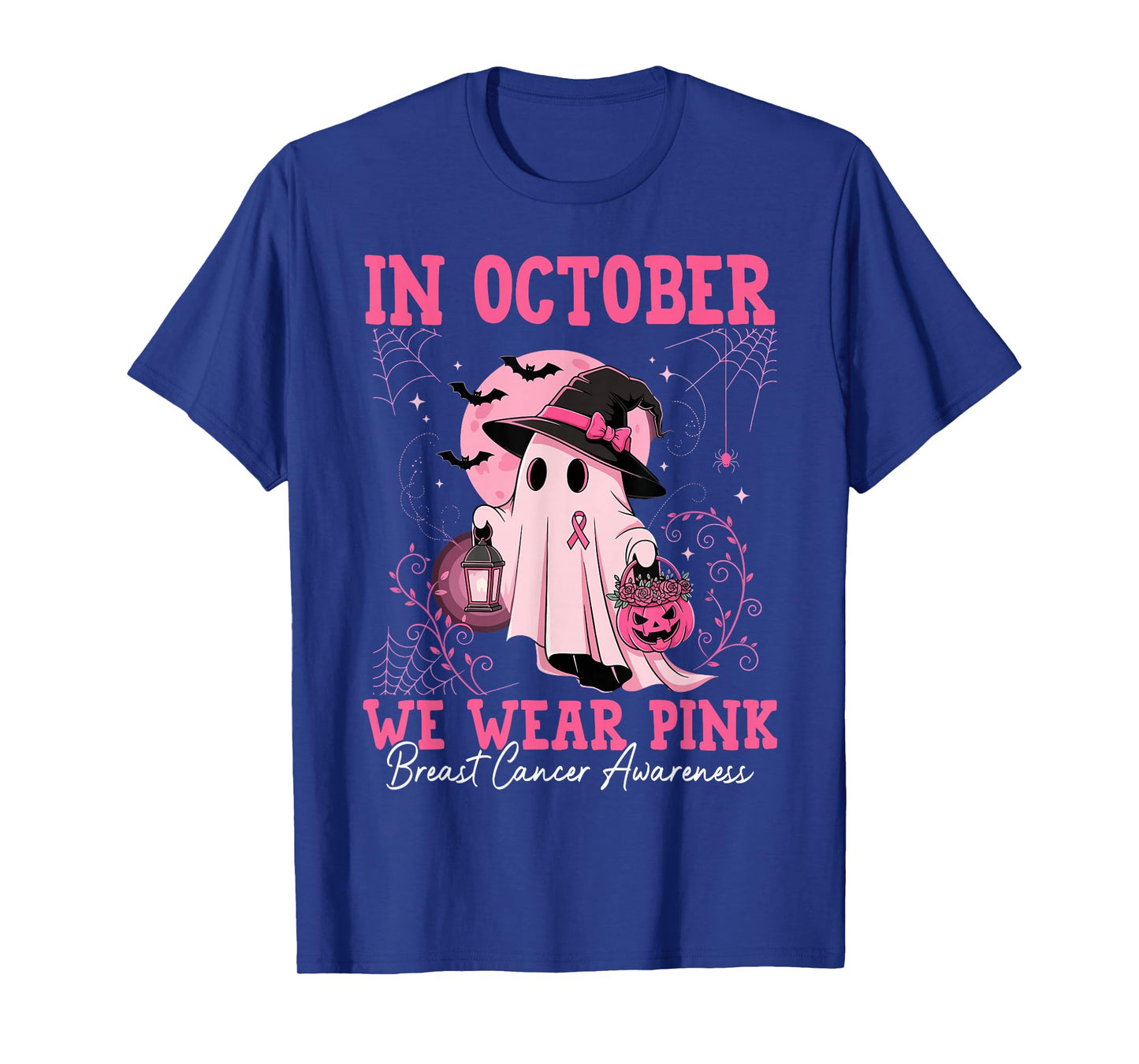 Breast Cancer Awareness Pumpkin We Wear Pink in October Girl T-Shirt