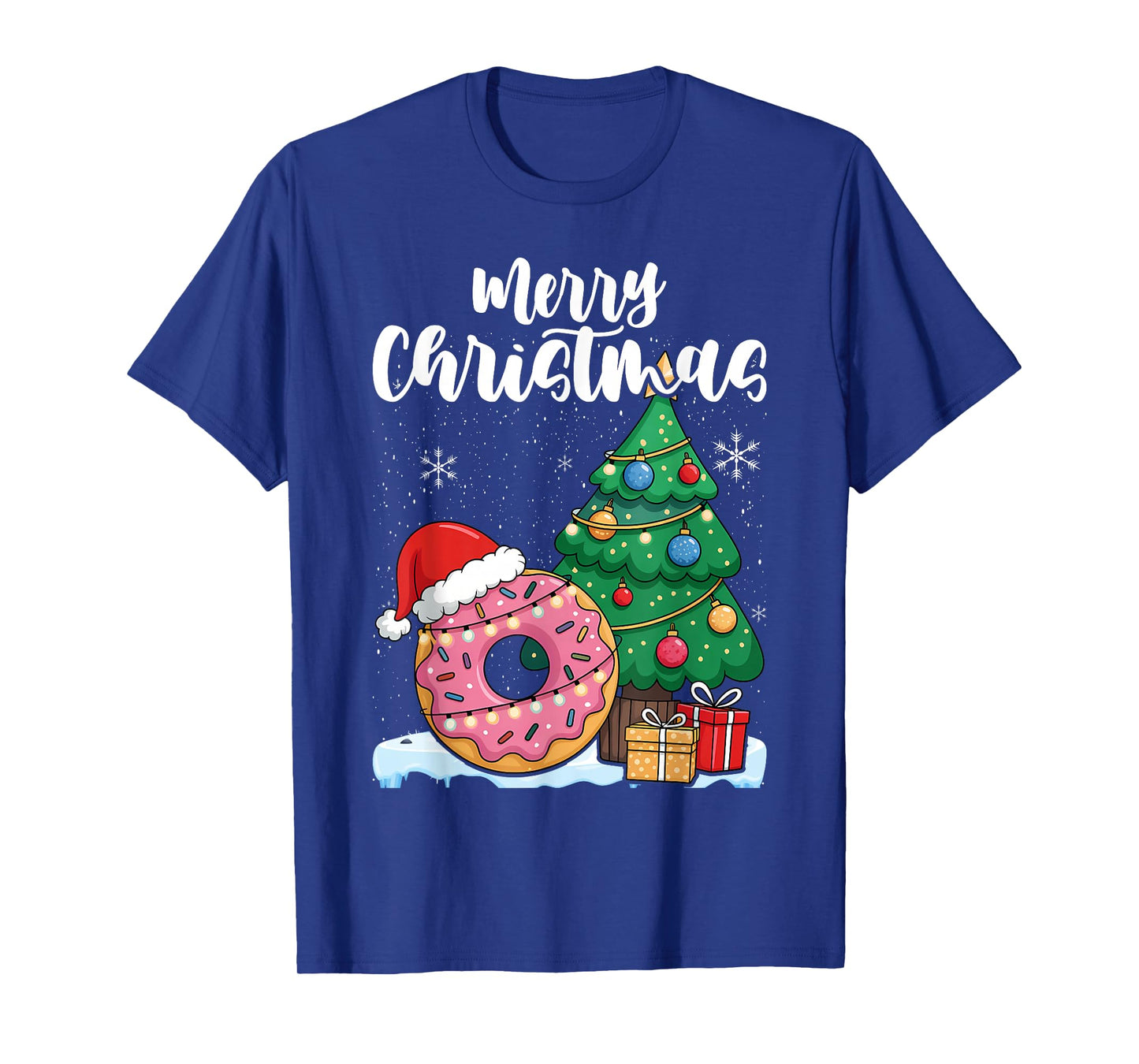 Food Lover Xmas Decorations Santa Donuts Christmas T-Shirt