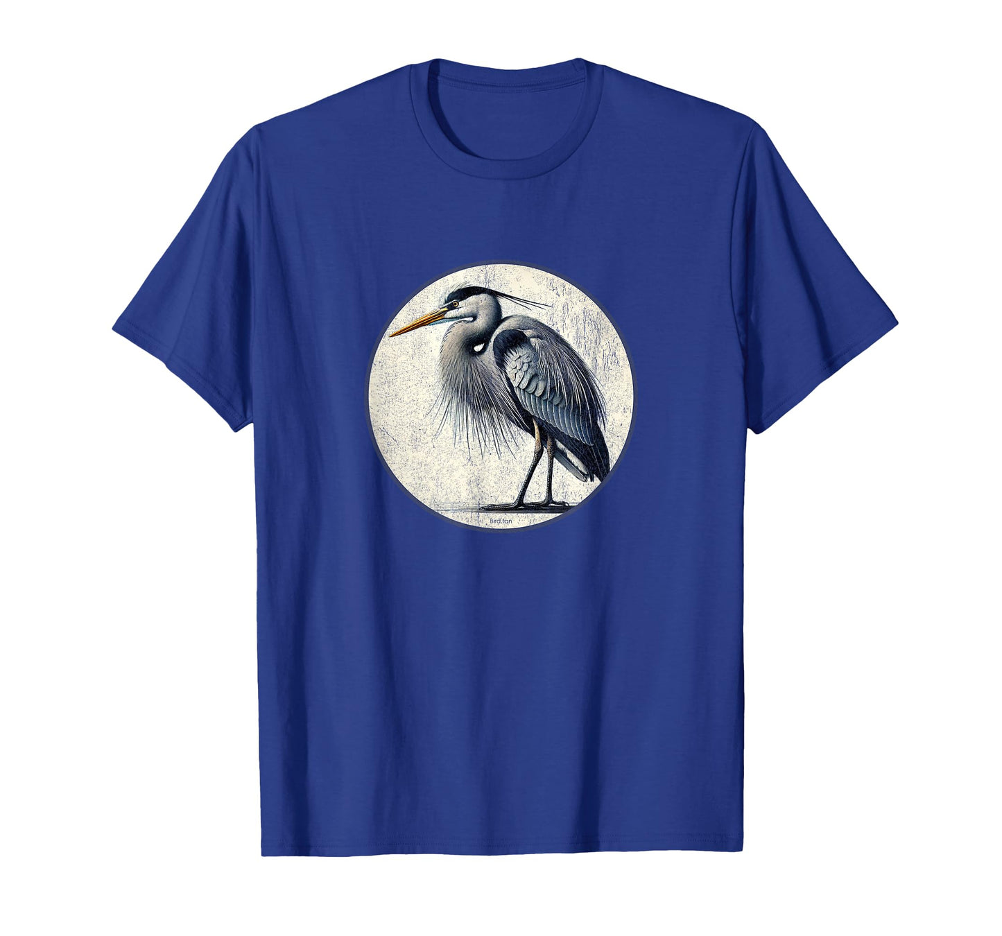 Colorful Retro Great Blue Heron Bird Design T-Shirt