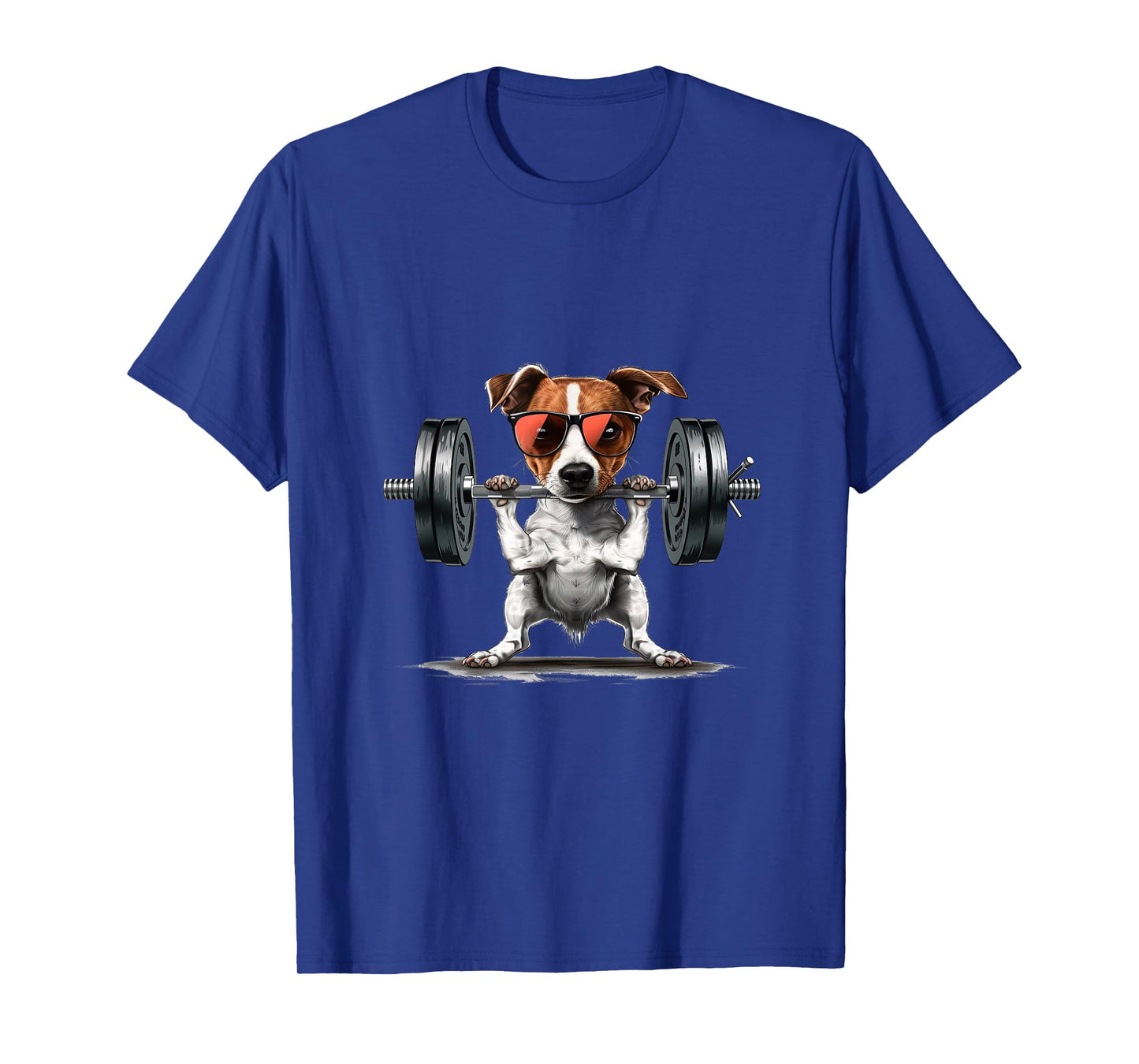 Pumping Weight Lifting Funny Jack Russell Terrier T-Shirt