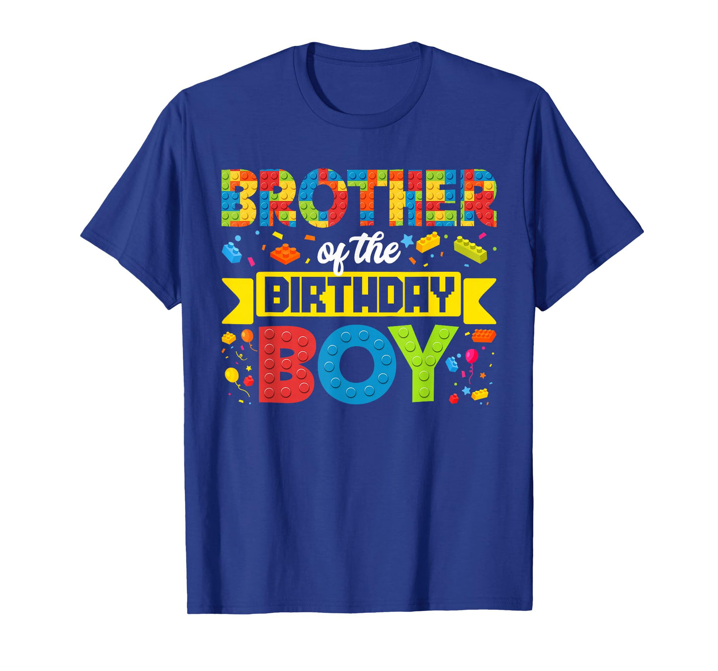 Brother Of The Birthday Boy Master Builder Building Blocks T-Shirt