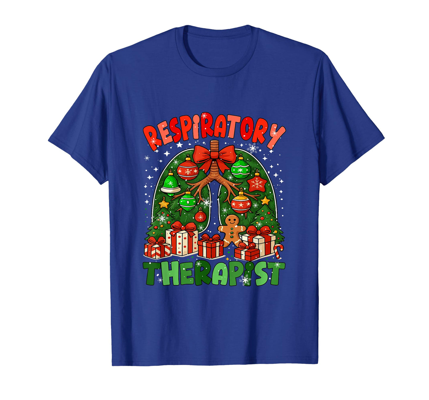 Respiratory Therapist Colorful Lung Christmas Tree Medical T-Shirt
