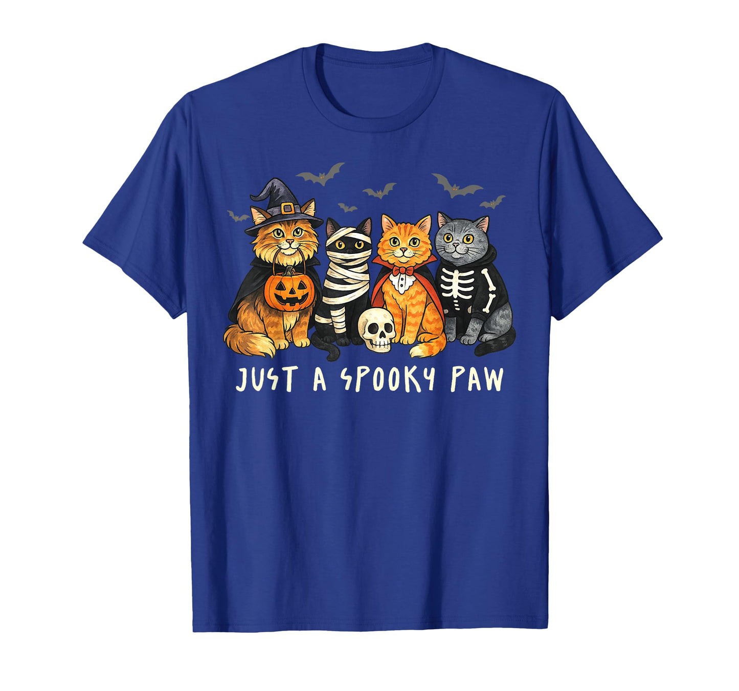 Just A Spooky Paw Funny Cat Witch Halloween Cat Lovers T-Shirt