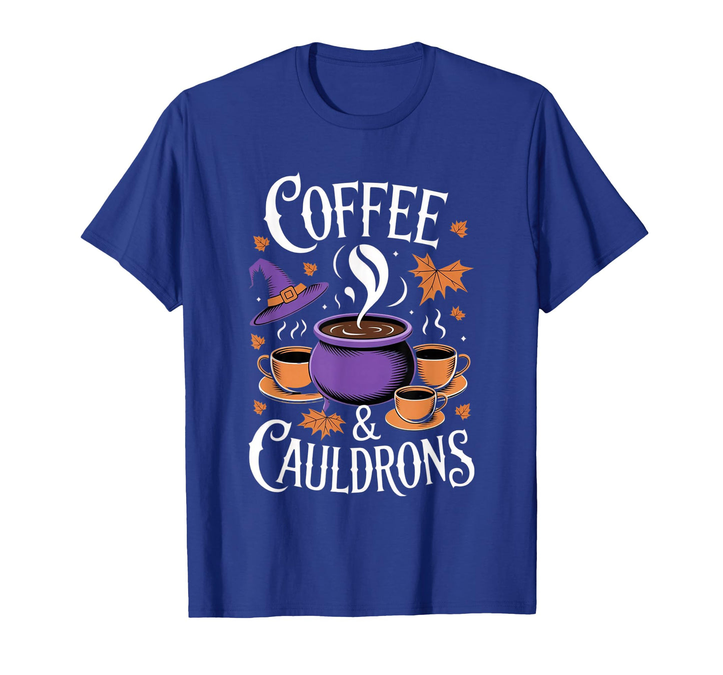 Coffee Lover Witch Cauldron Halloween Spooky Season Funny T-Shirt