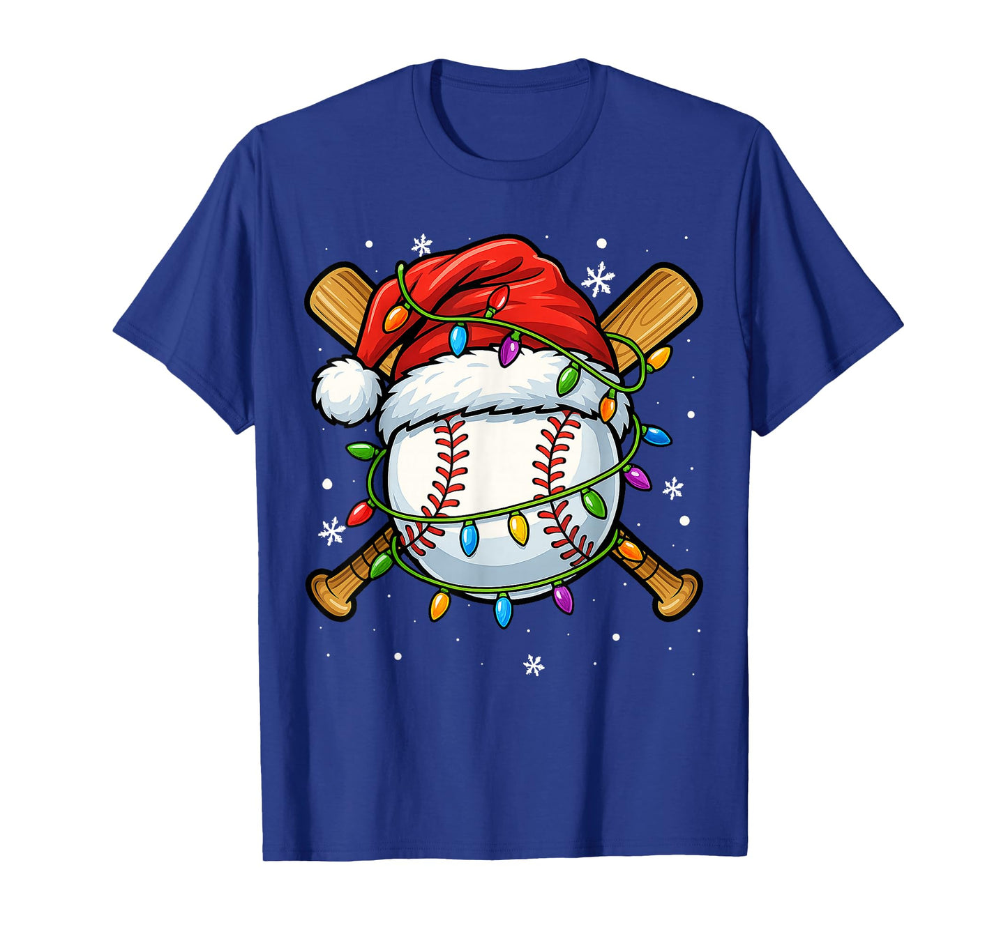 Christmas Baseball Design Santa Hat Sports Xmas Boys Men T-Shirt