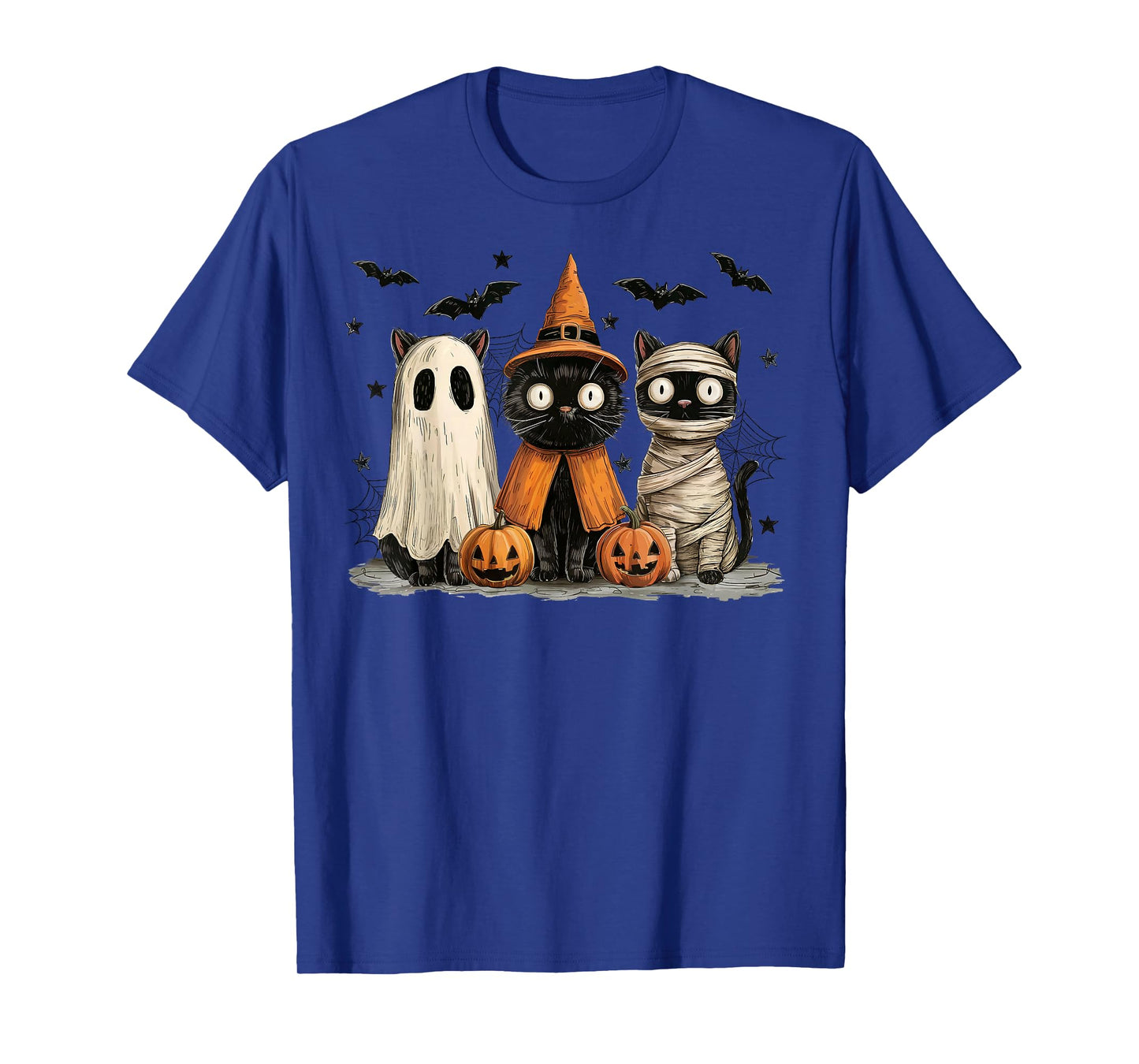 Halloween Black Cats Ghost Witch Mummy Pumpkin Scary Cat T-Shirt