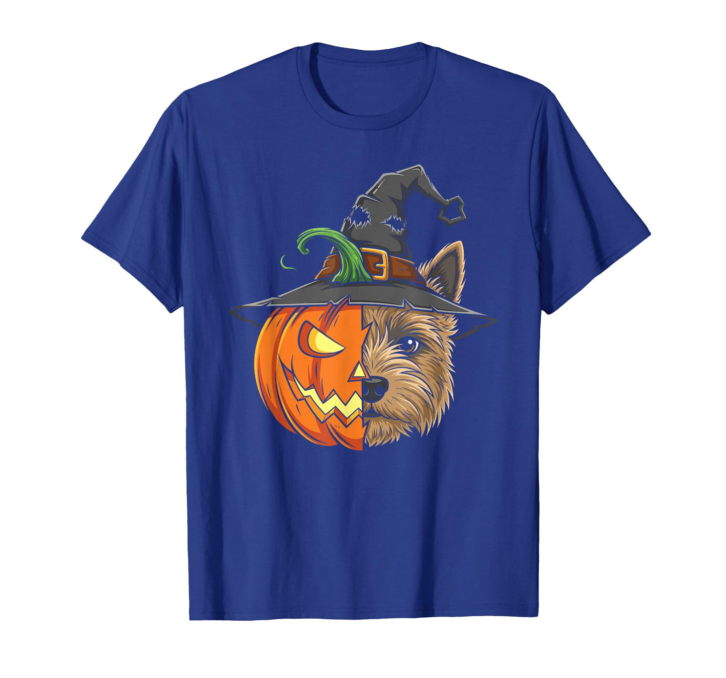 Cairn Terrier Pumpkin Jack O Lantern Halloween Mens Womens T-Shirt