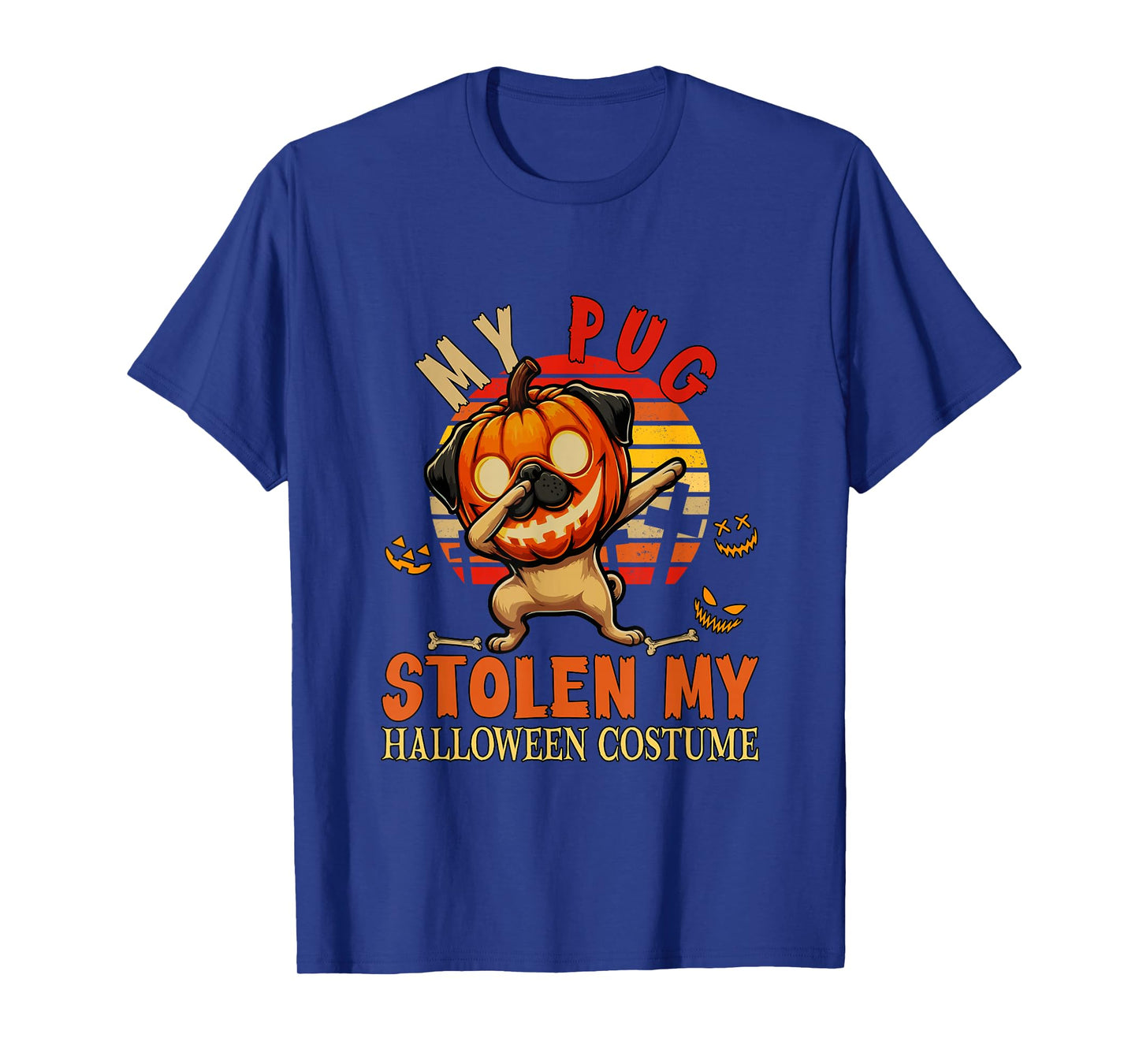 Pug Stolen My Halloween Costume Dog Carved Pumpkin T-Shirt