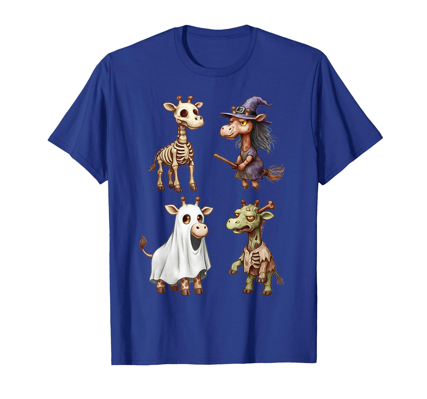 Giraffe Boo Zombie Witch Halloween Costume Women T-Shirt