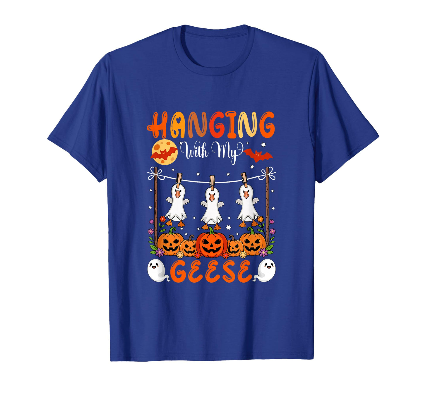 Hanging with My Geese As Boo Carved Pumpkins Halloween T-Shirt