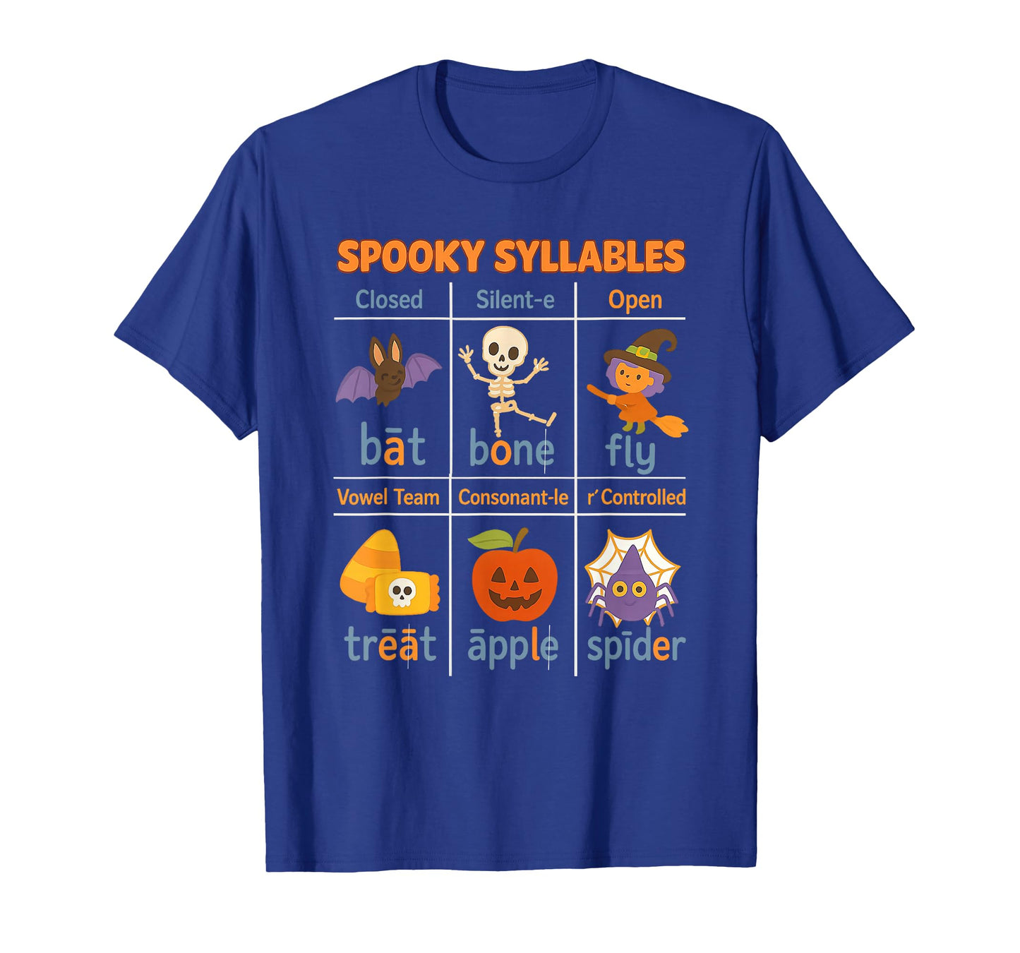 Spooky Syllables Teacher Funny Halloween Educational Kids T-Shirt