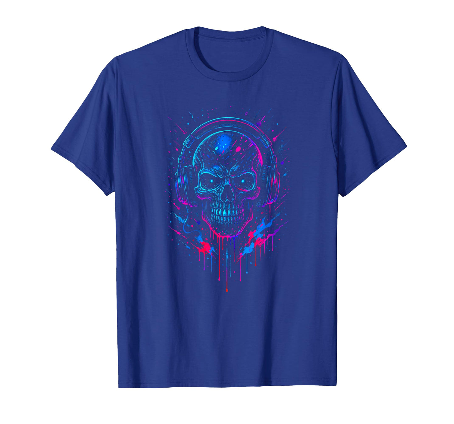 Skull DJ Headphones - Vaporwave Retro Halloween Skeleton Y2K T-Shirt