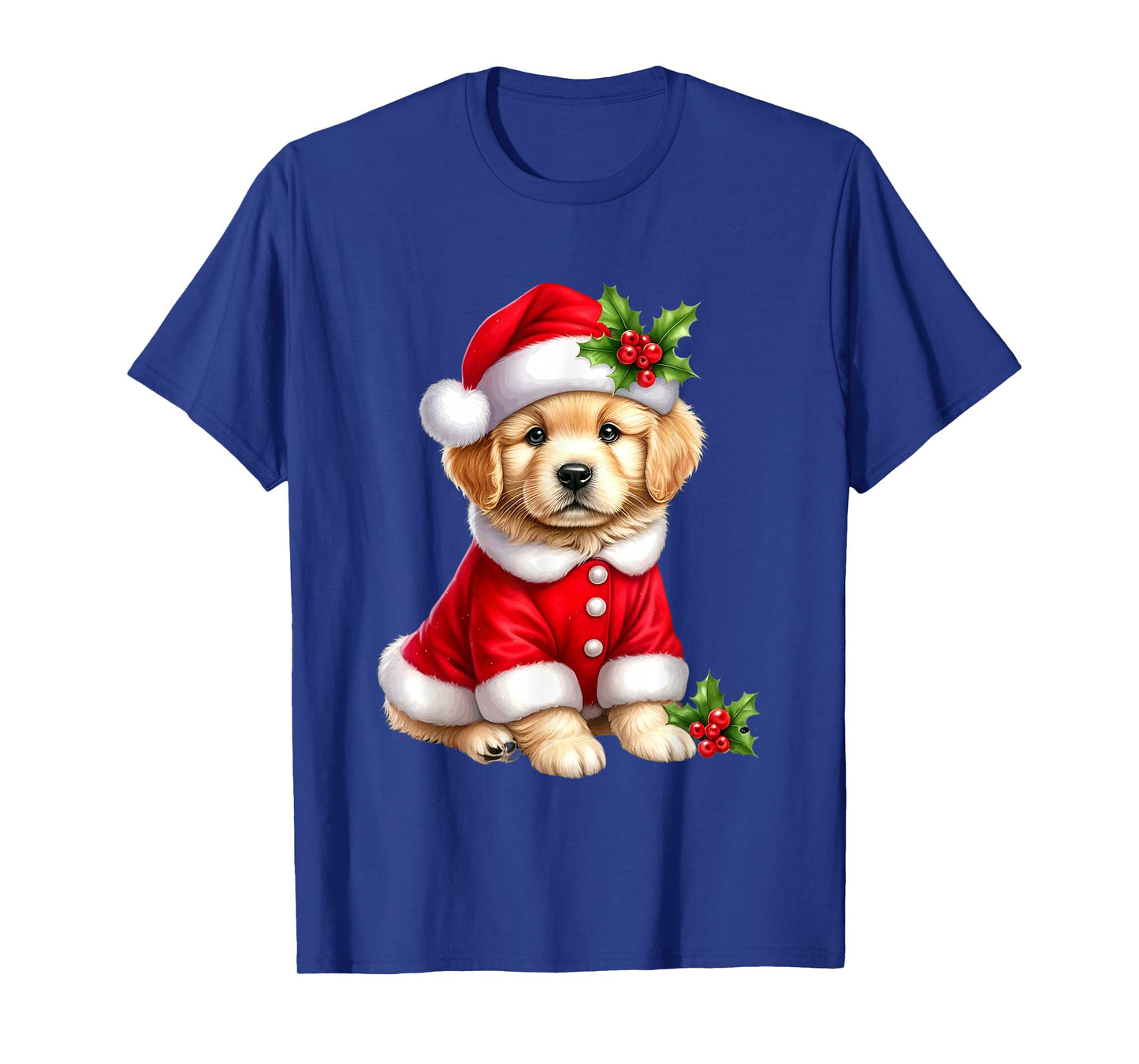 Christmas Golden Retriever Puppy Santa T-Shirt