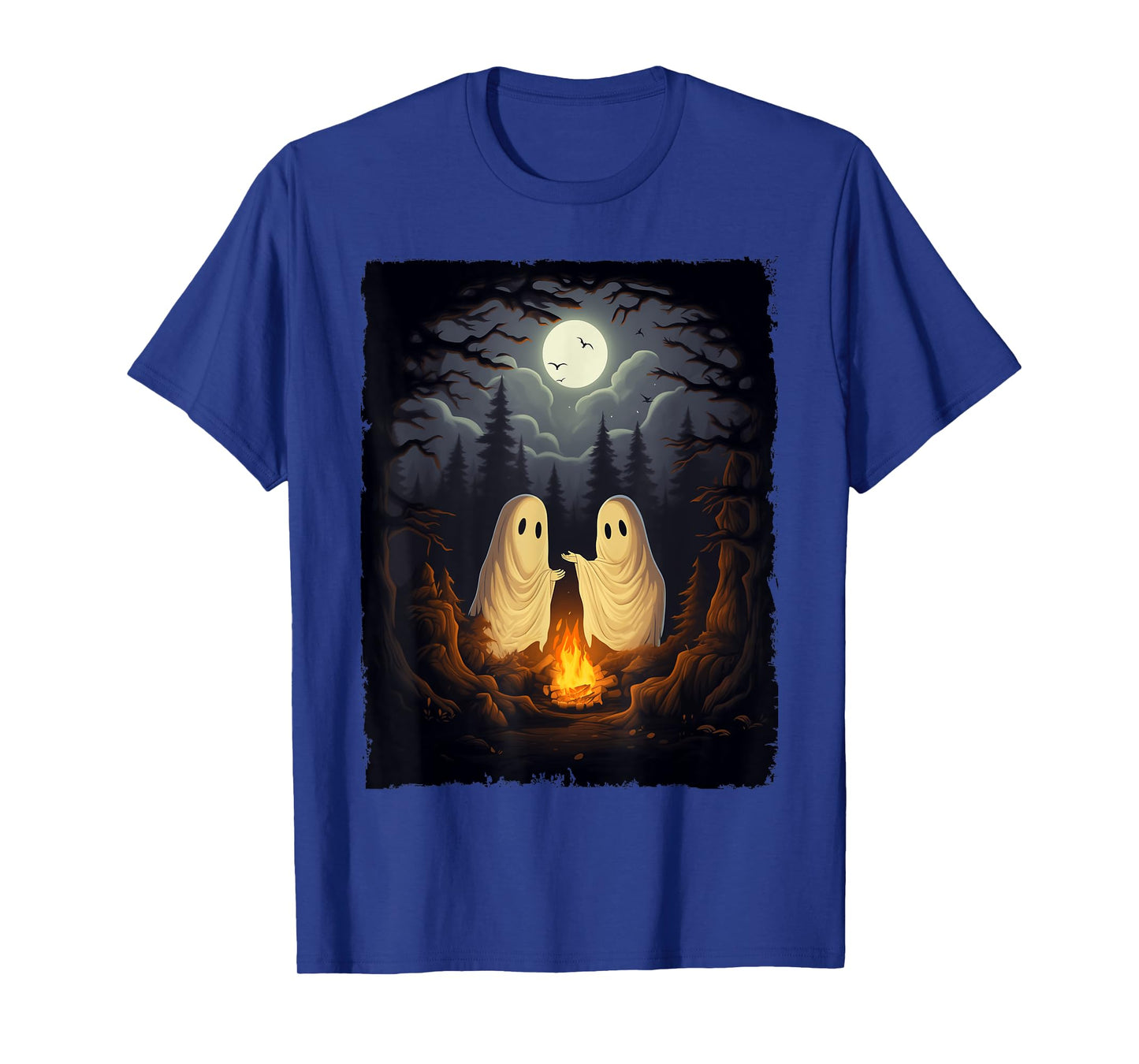 Vintage Ghost Camping Campfire Gothic Halloween Men Women T-Shirt