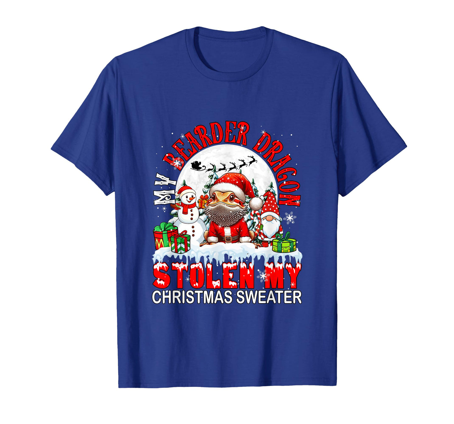 My Bearder Dragon Stolen My Christmas Sweater Santa Dog T-Shirt