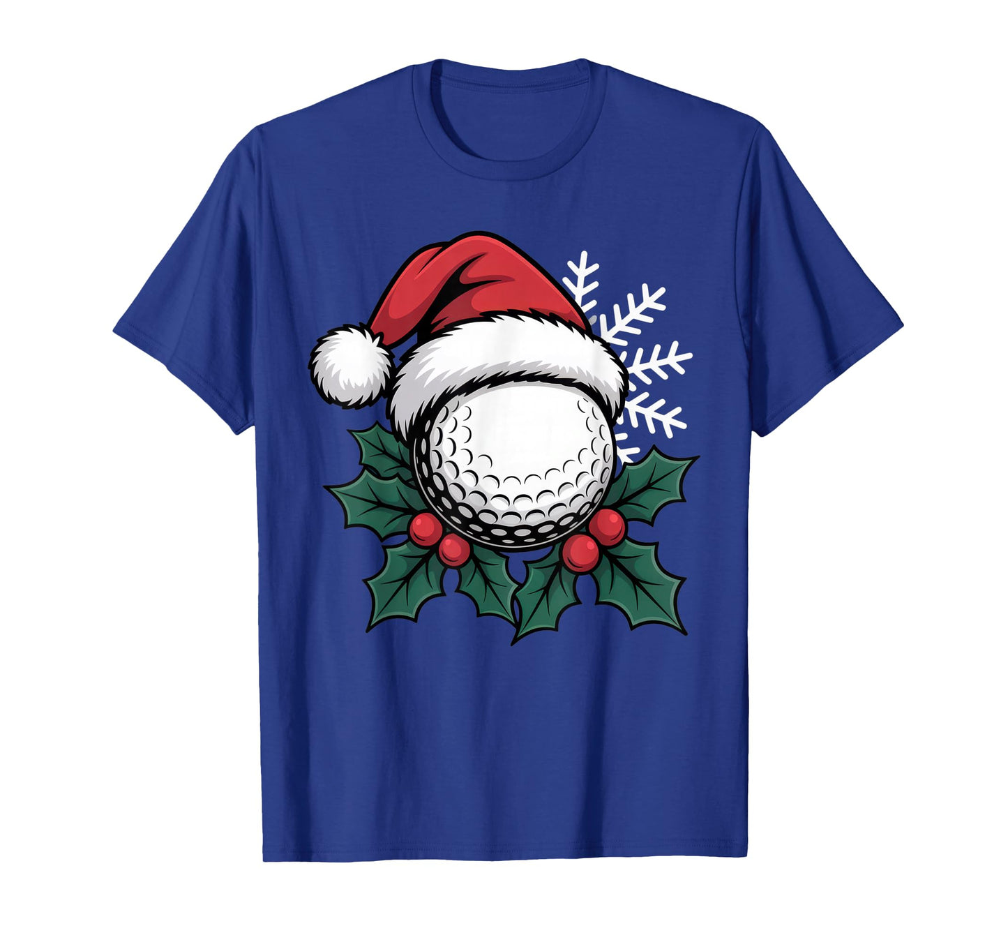 Santa Golf Ball for Festive Golf Lovers in Christmas Holiday T-Shirt