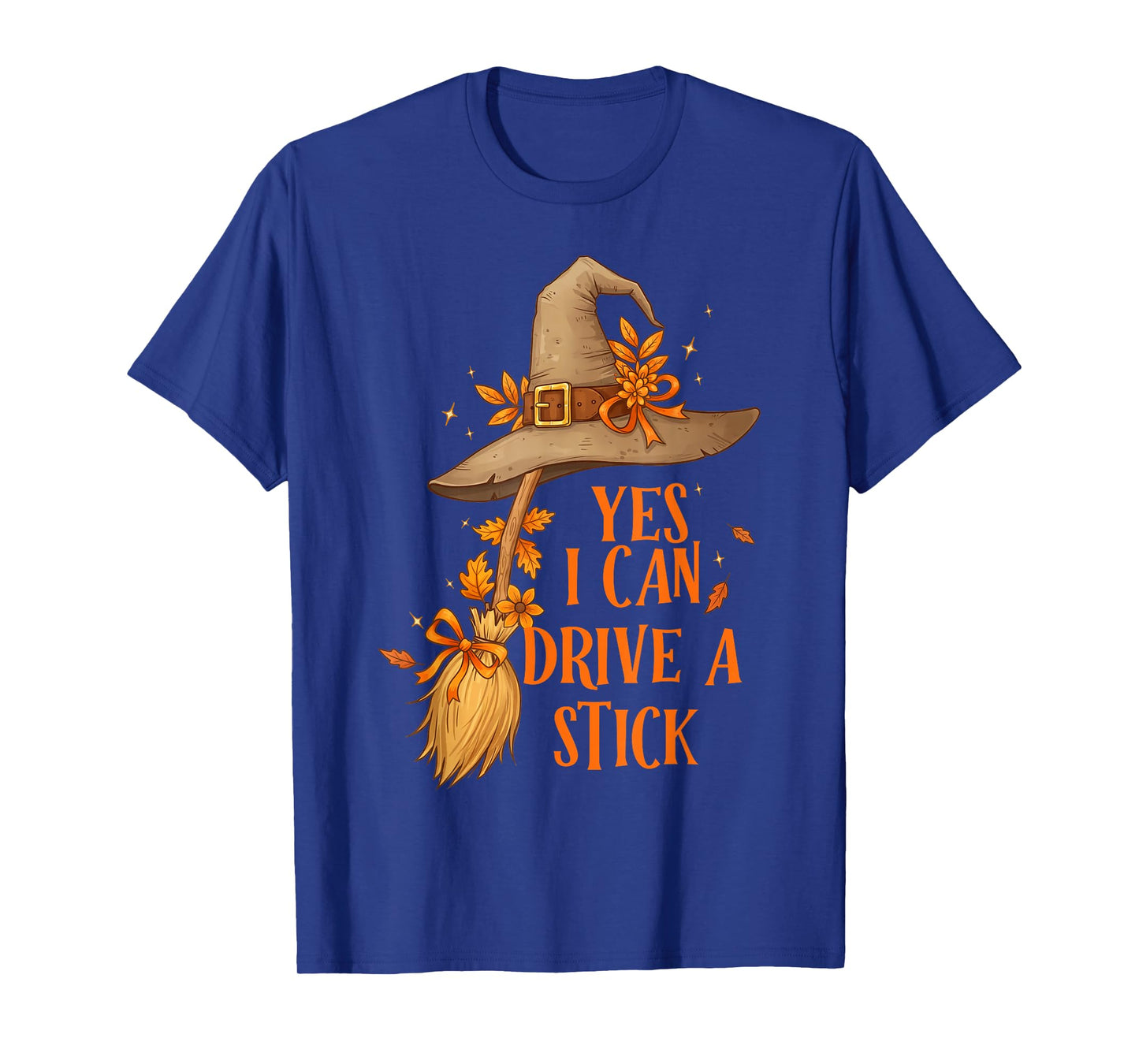 Yes I Can Drive A Stick Funny Halloween Spooky Witch T-Shirt