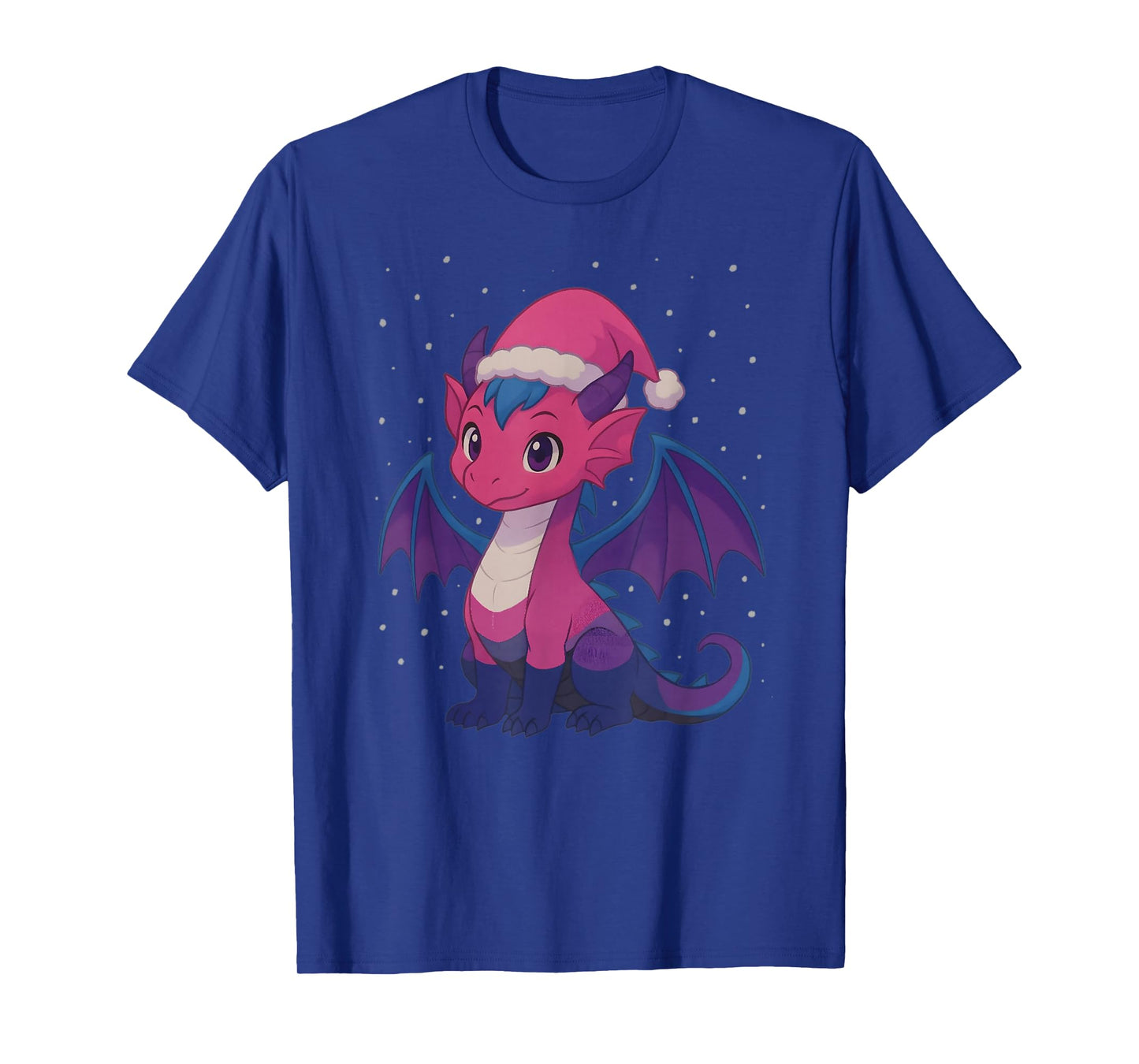 Anime Baby Dragon Christmas Santa Genderfluid Pride Colors T-Shirt