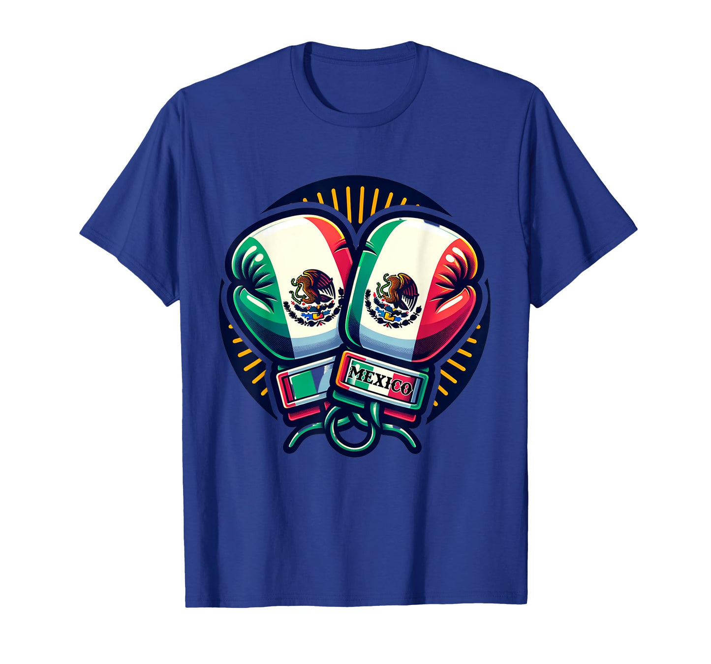 Boxing Gloves Mexico Boxing Vintage Mexican Flag T-Shirt