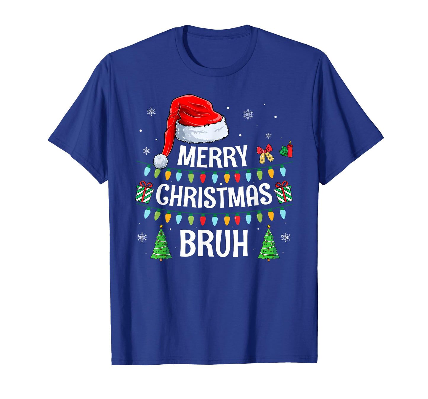 Merry Christmas Bruh Funny Santa Family Teens Boys Xmas T-Shirt