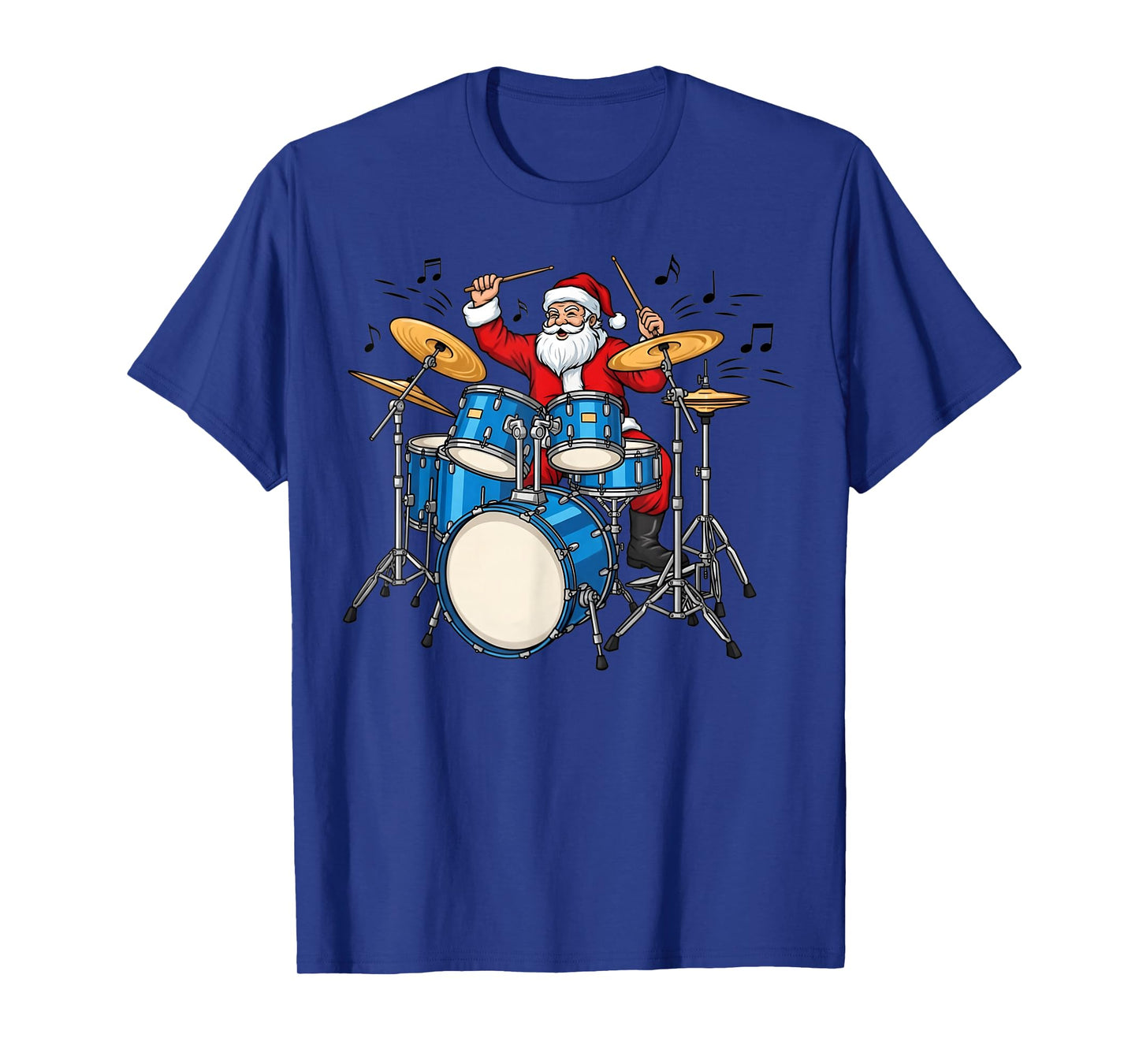 Drumset Christmas Drums Percussion Drum Funny Drummer Santa T-Shirt