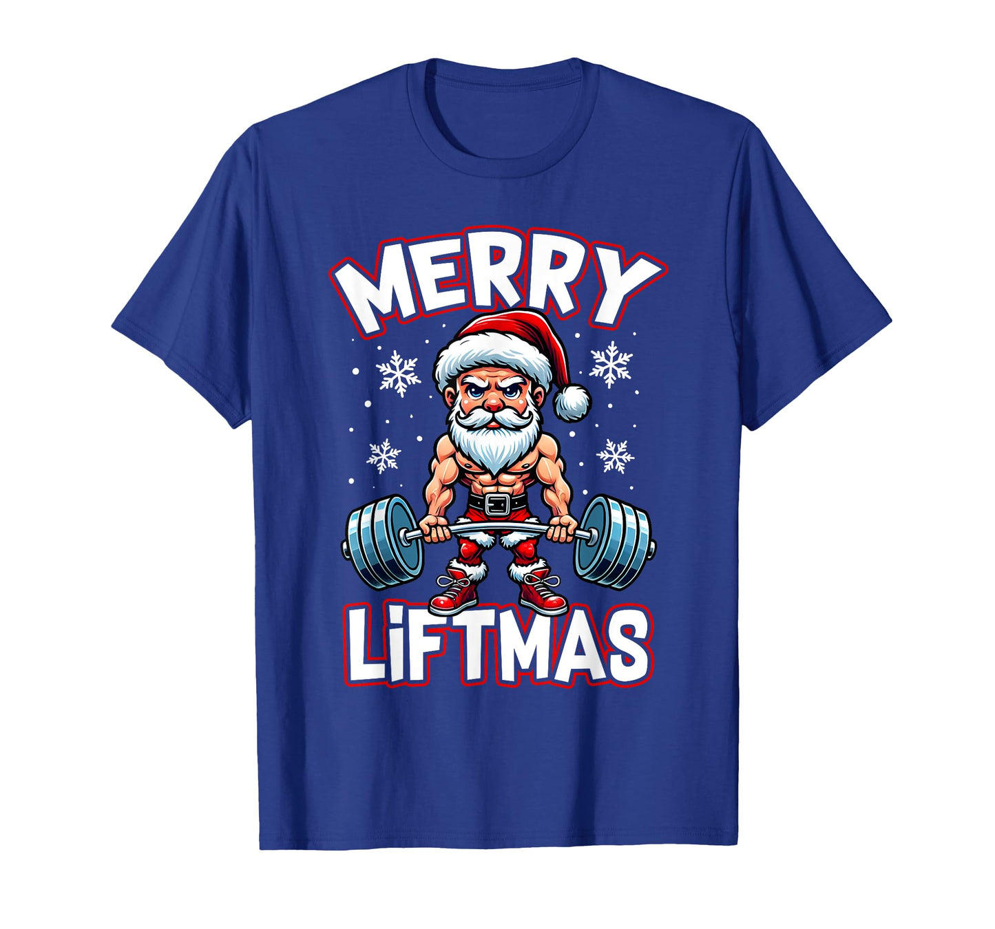 Merry Liftmas Funny Santa Claus Workout Gym Fitness Gift T-Shirt