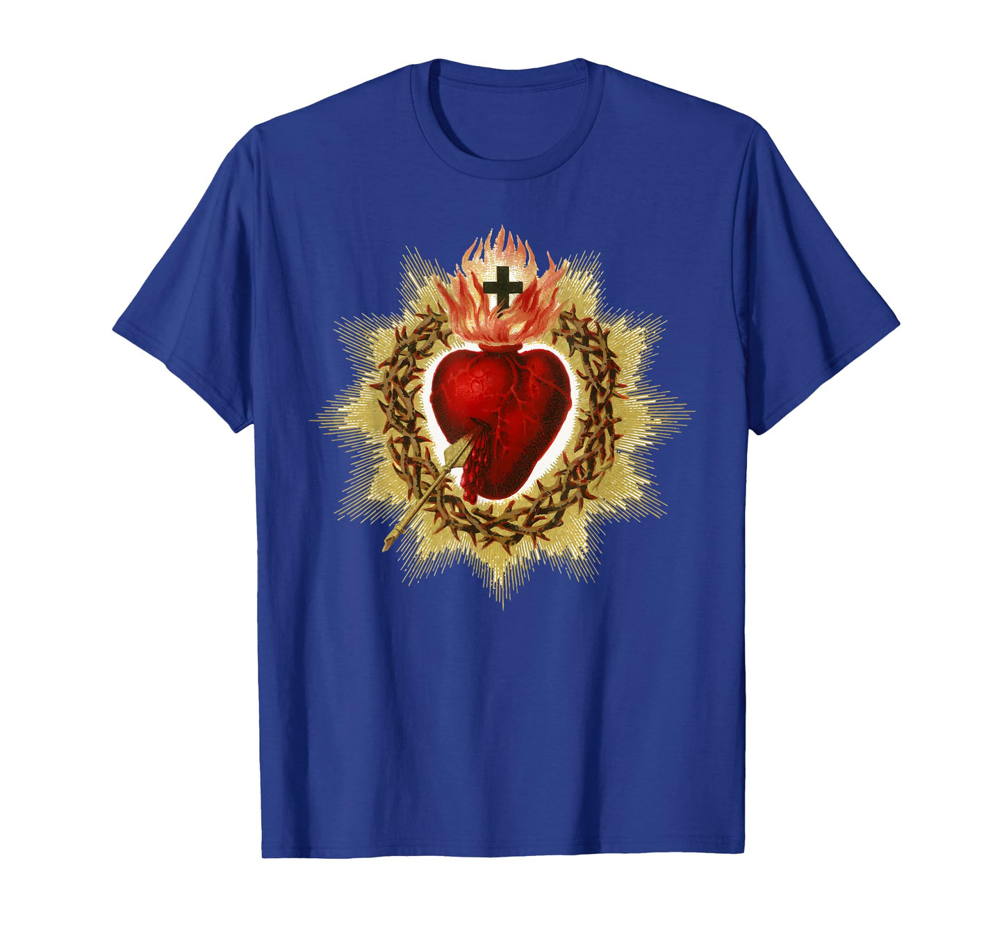 Sacred Heart of Jesus Art Christ Vintage Catholic Blessing T-Shirt