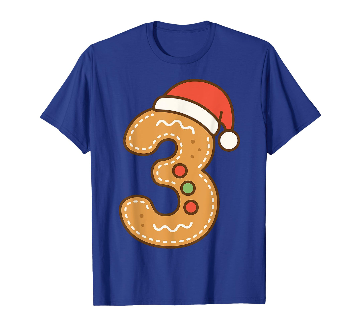 Cute Gingerbread Number 3 Third Christmas 3rd Birthday Kids T-Shirt
