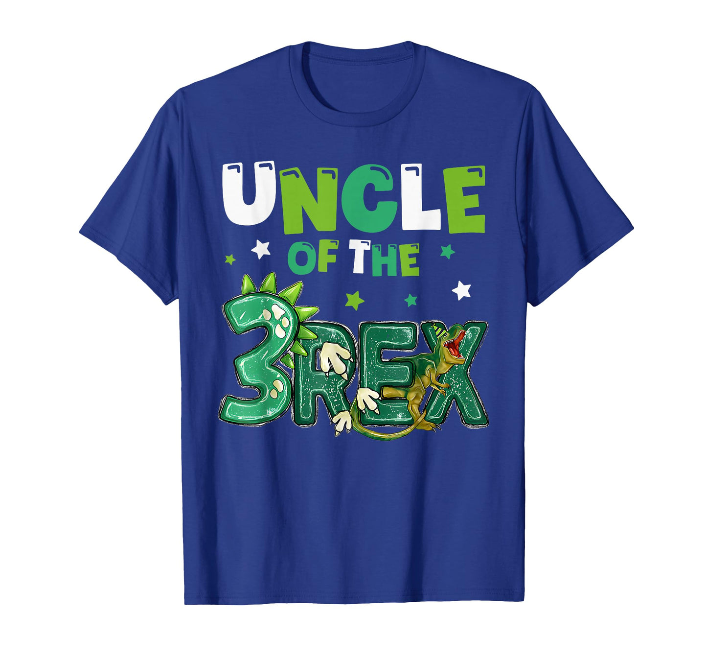 Uncle of the Three Rex Birthday Dinosaur Family Matching T-Shirt