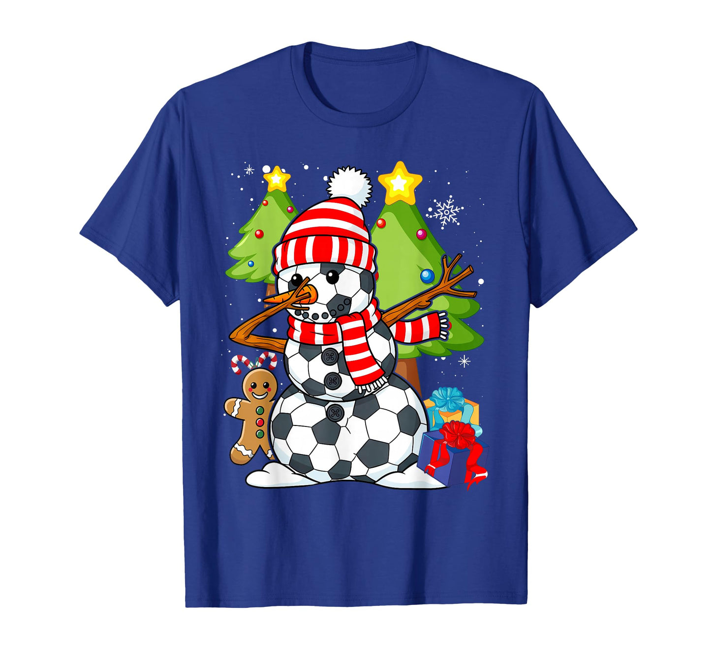 Soccer Christmas Snowman Dabbing Ball Santa Boys Girls Men T-Shirt