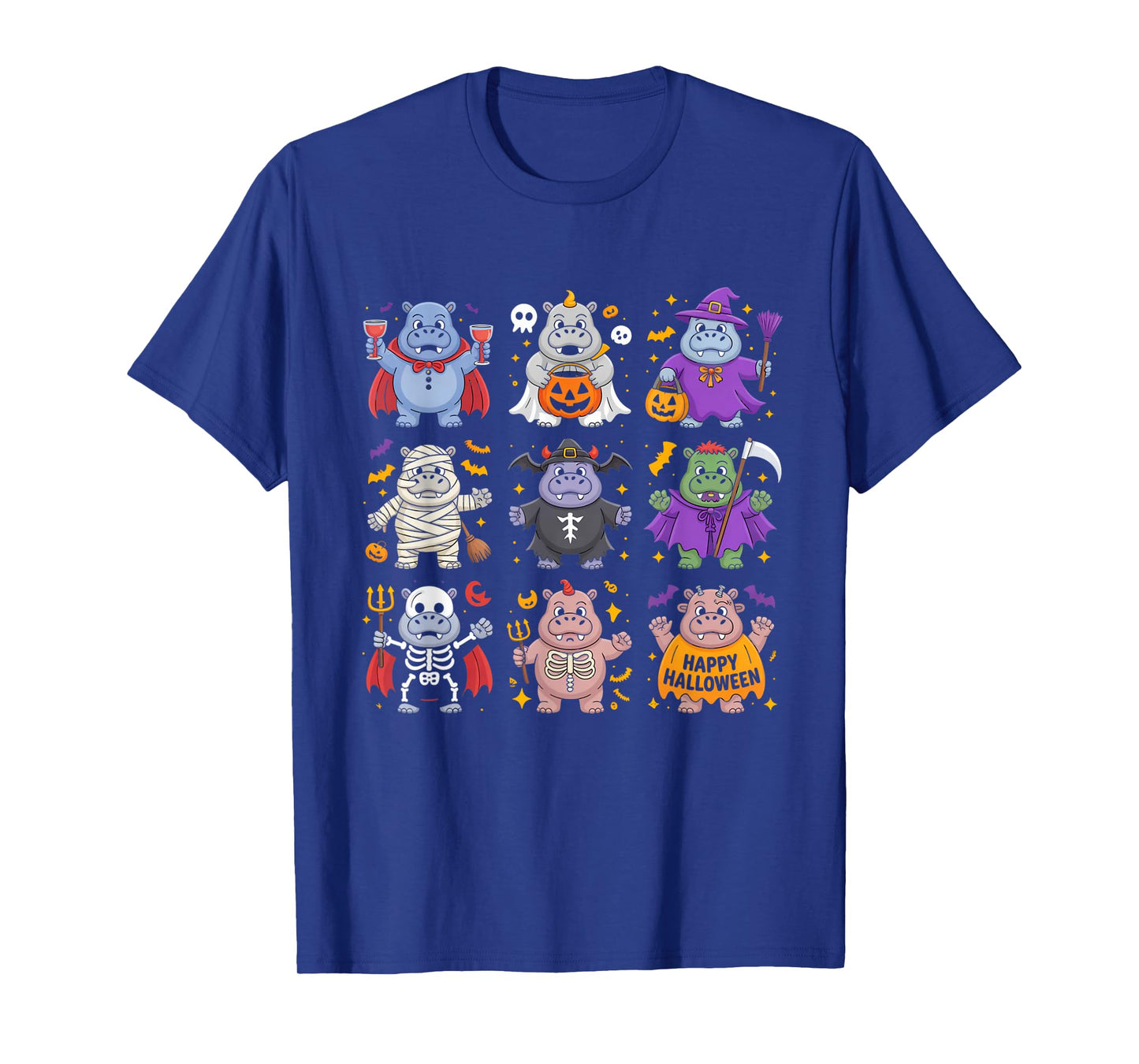 Hippo Ghost Witch Zombie Mummy Halloween Costume T-Shirt