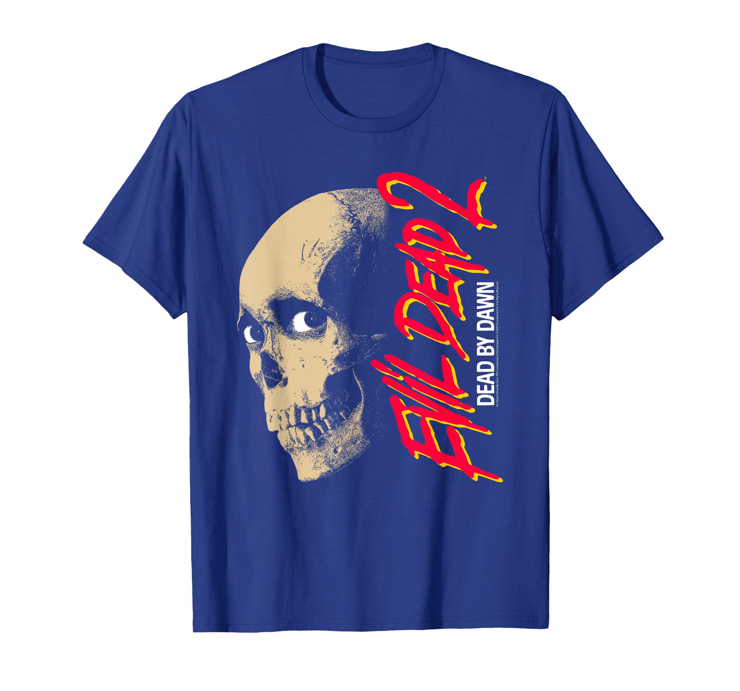 Evil Dead 2 Dead by Dawn Skull Design Horror Movie T-Shirt