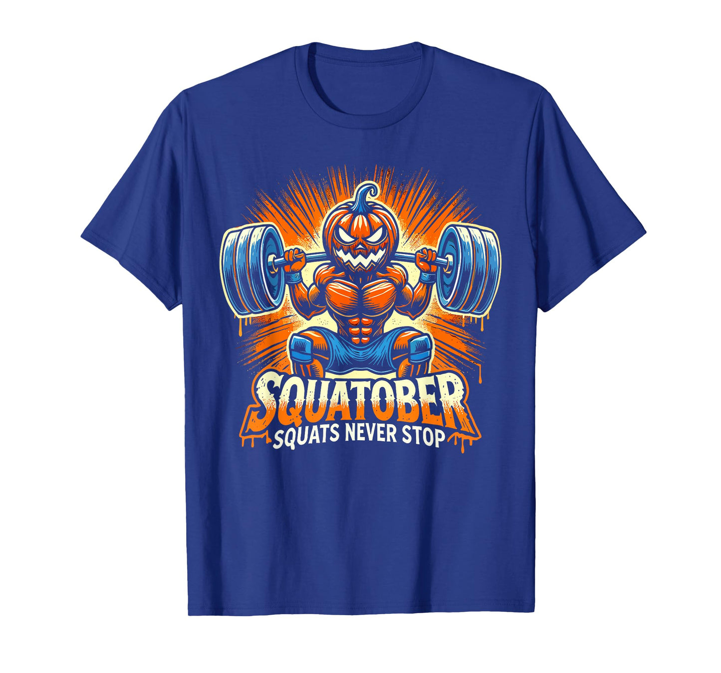 Squatober Pumpkin Halloween Costume, Spooky Weightlifting T-Shirt