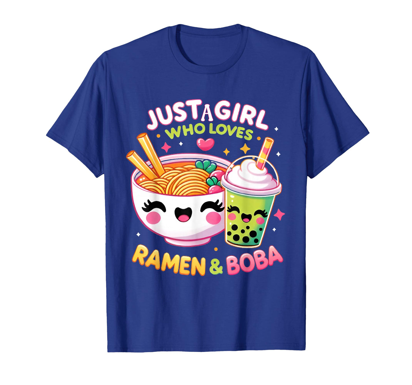 Just A Girl Who Loves Boba Tea And Ramen Bubble Tea Japanese T-Shirt