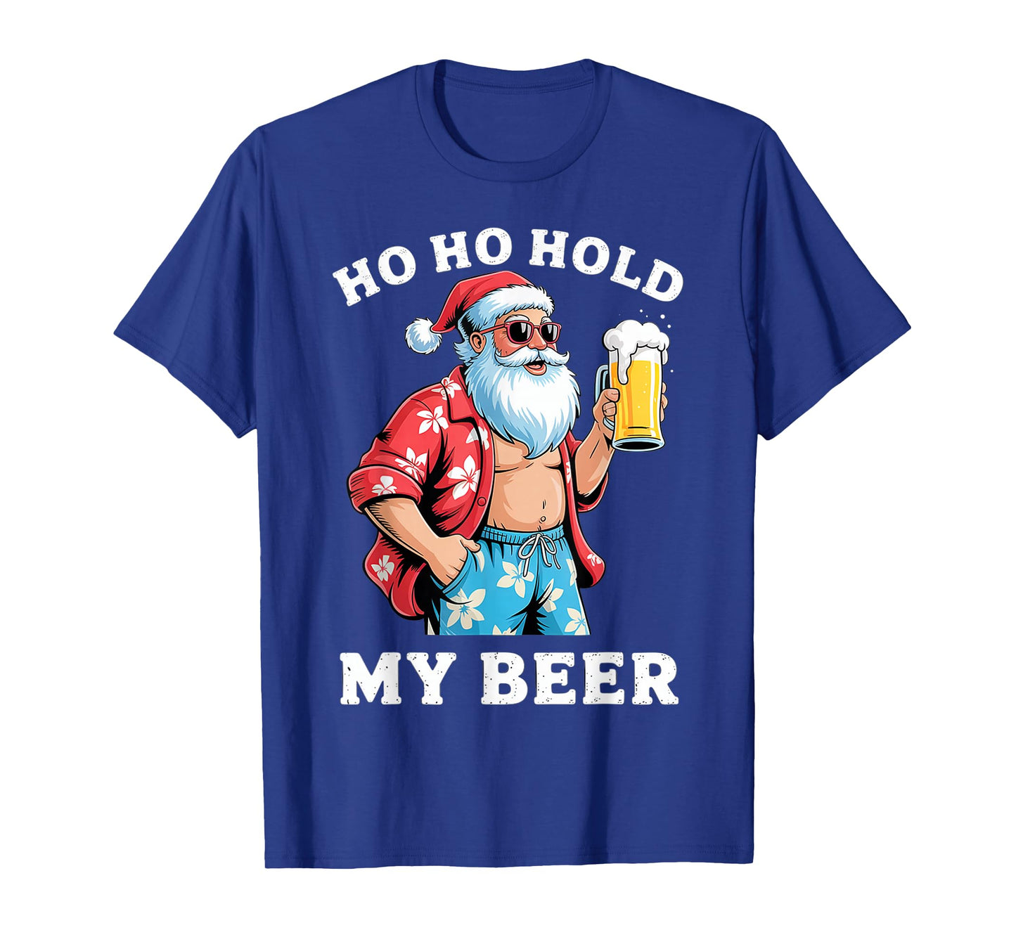 Funny Santa with Sunglasses and Beer Christmas in July T-Shirt