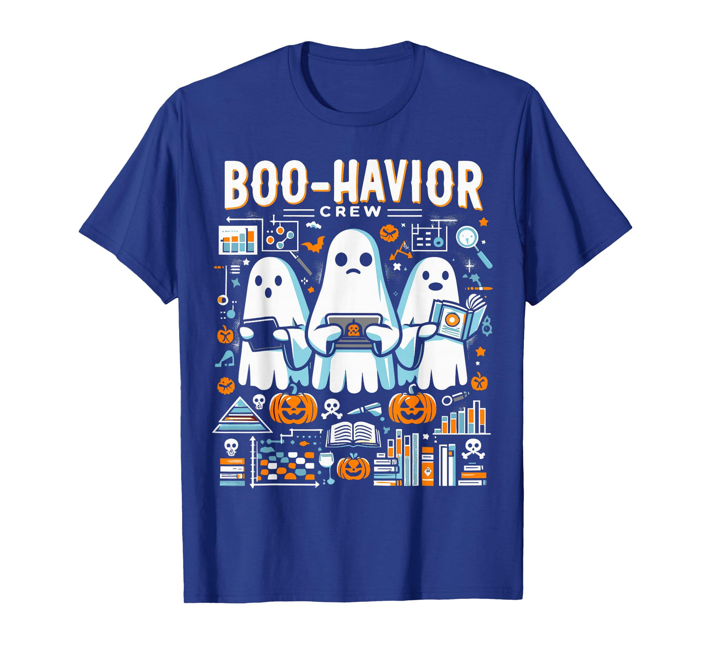 Behavior Analyst Halloween ABA Cute Ghost Boo-Havior Crew T-Shirt