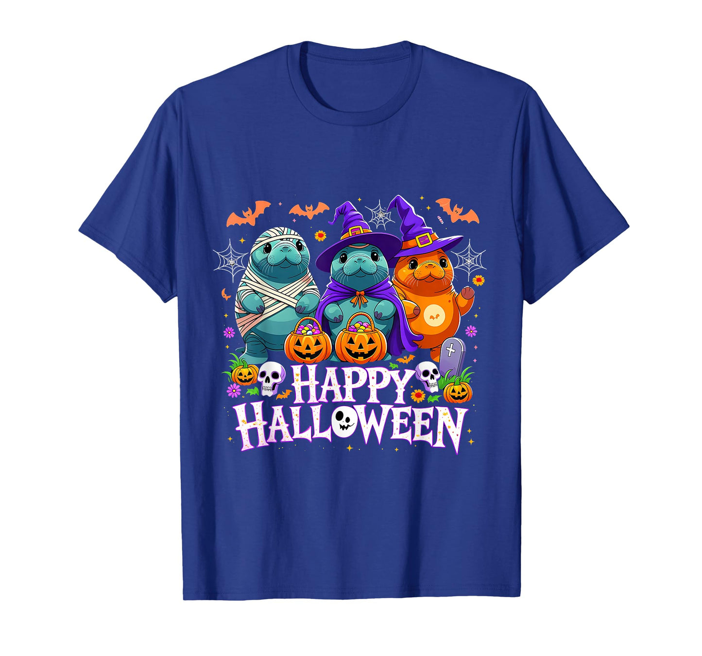 Happy Halloween Cute Manatee Spooky Costume T-Shirt