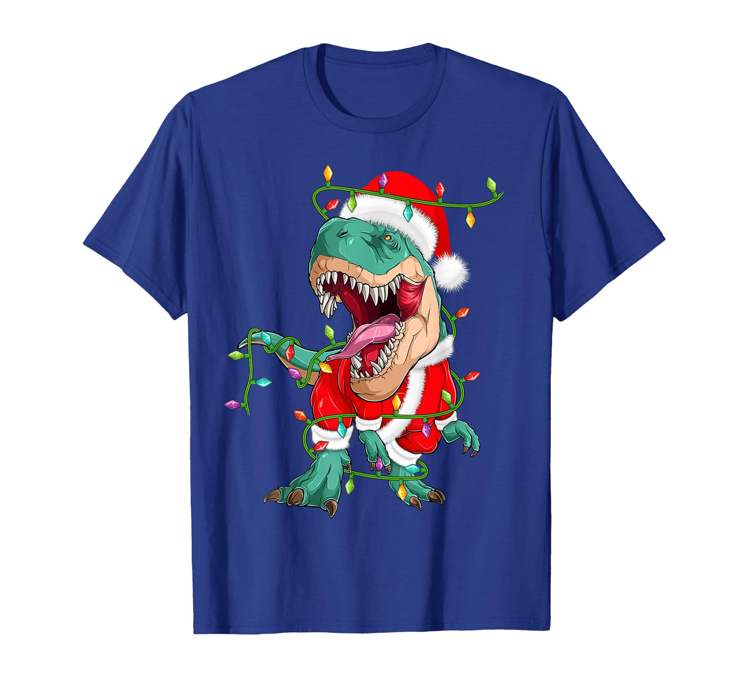 Dinosaur T-Rex Christmas Lights Funny Santa Cute Animal Xmas T-Shirt