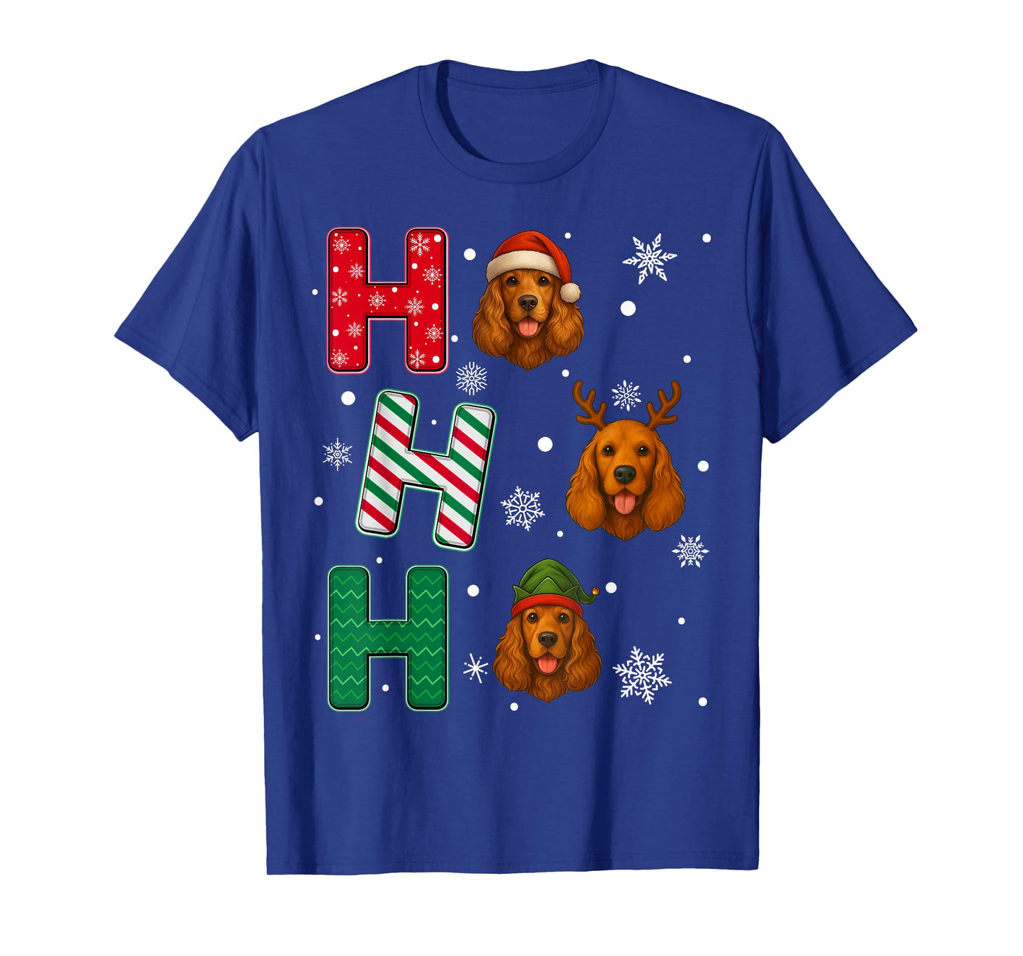 Ho Ho Ho American Cocker Spaniel Dog Christmas Santa Elf T-Shirt