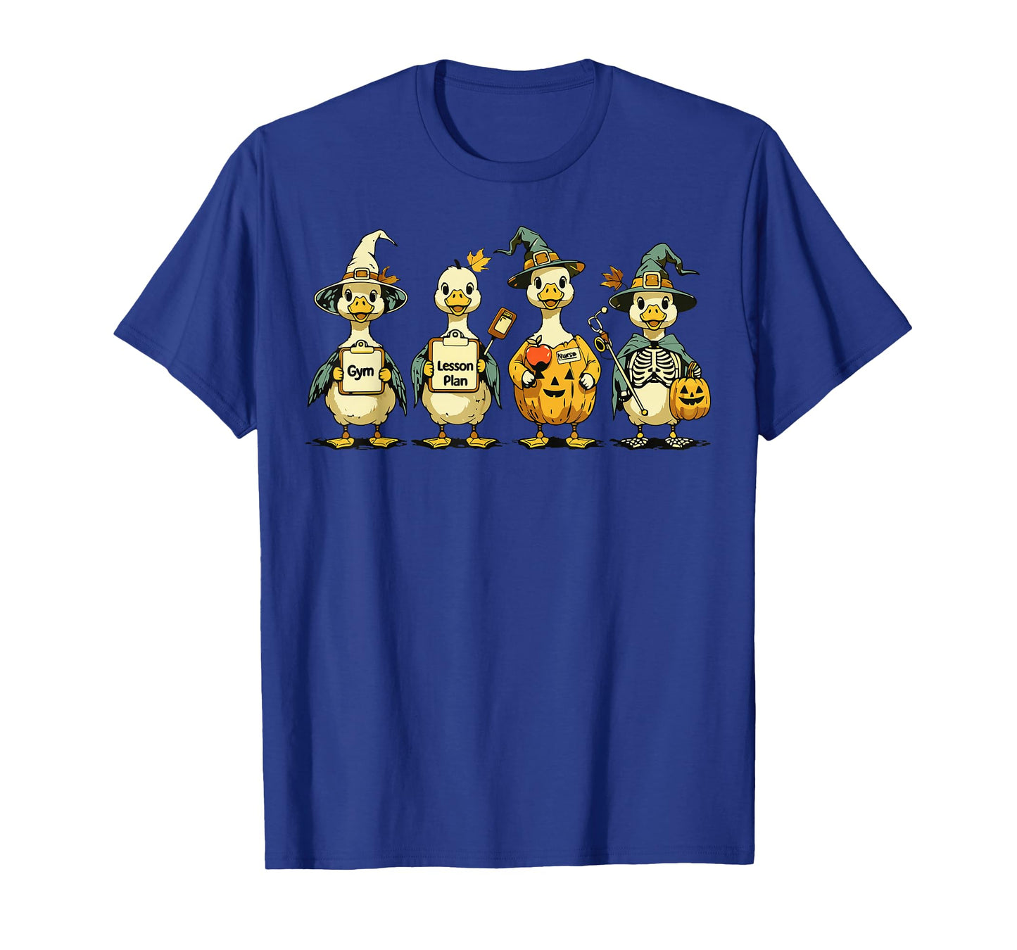 Cute Goose Teacher Halloween Costume Ghost Pumpkin Witch T-Shirt